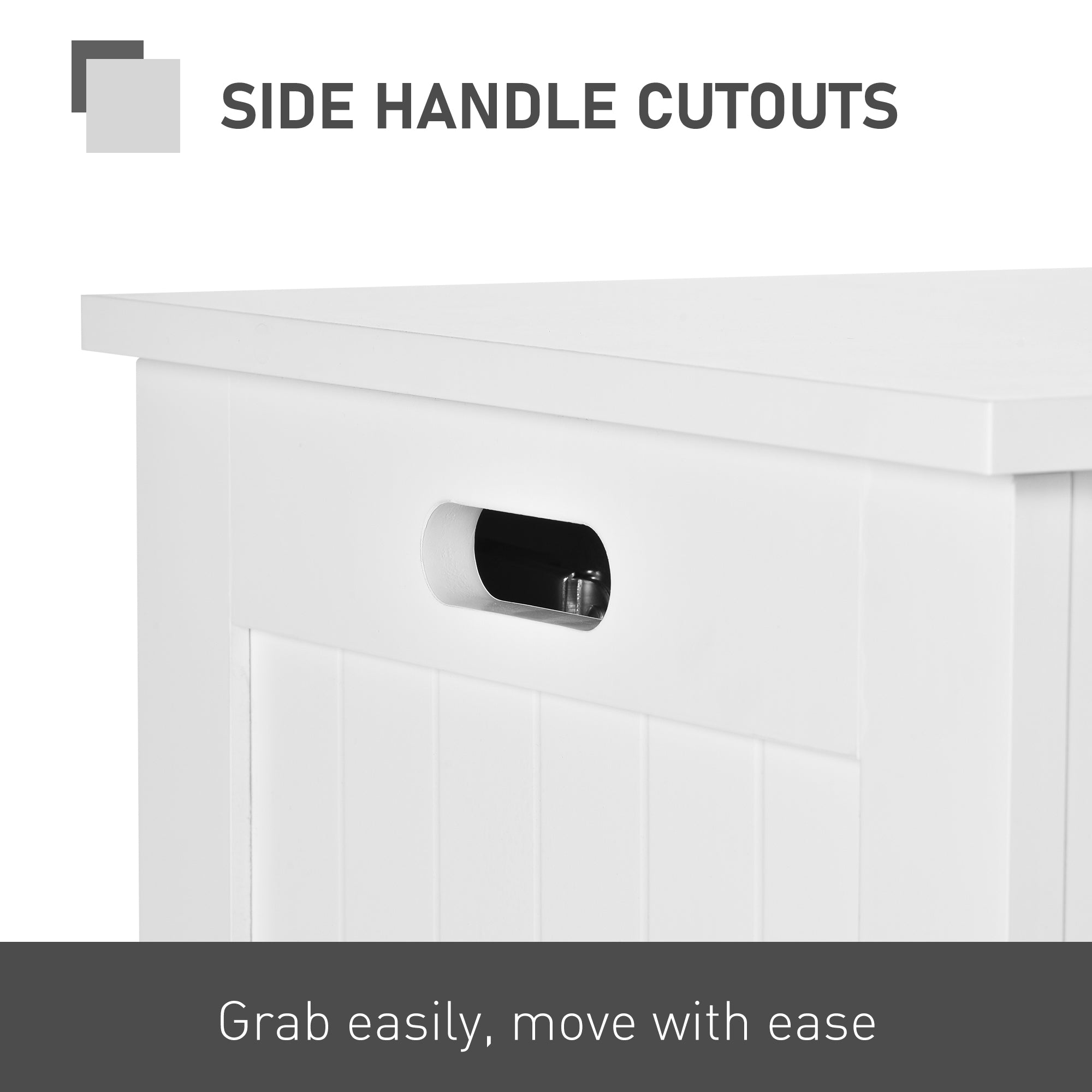 HOMCOM Lift Top Storage Chest Toy Box Organizer with Lid and Safety Hinges for Bedroom Entryway Living Room - White - North Peak Garden Furniture