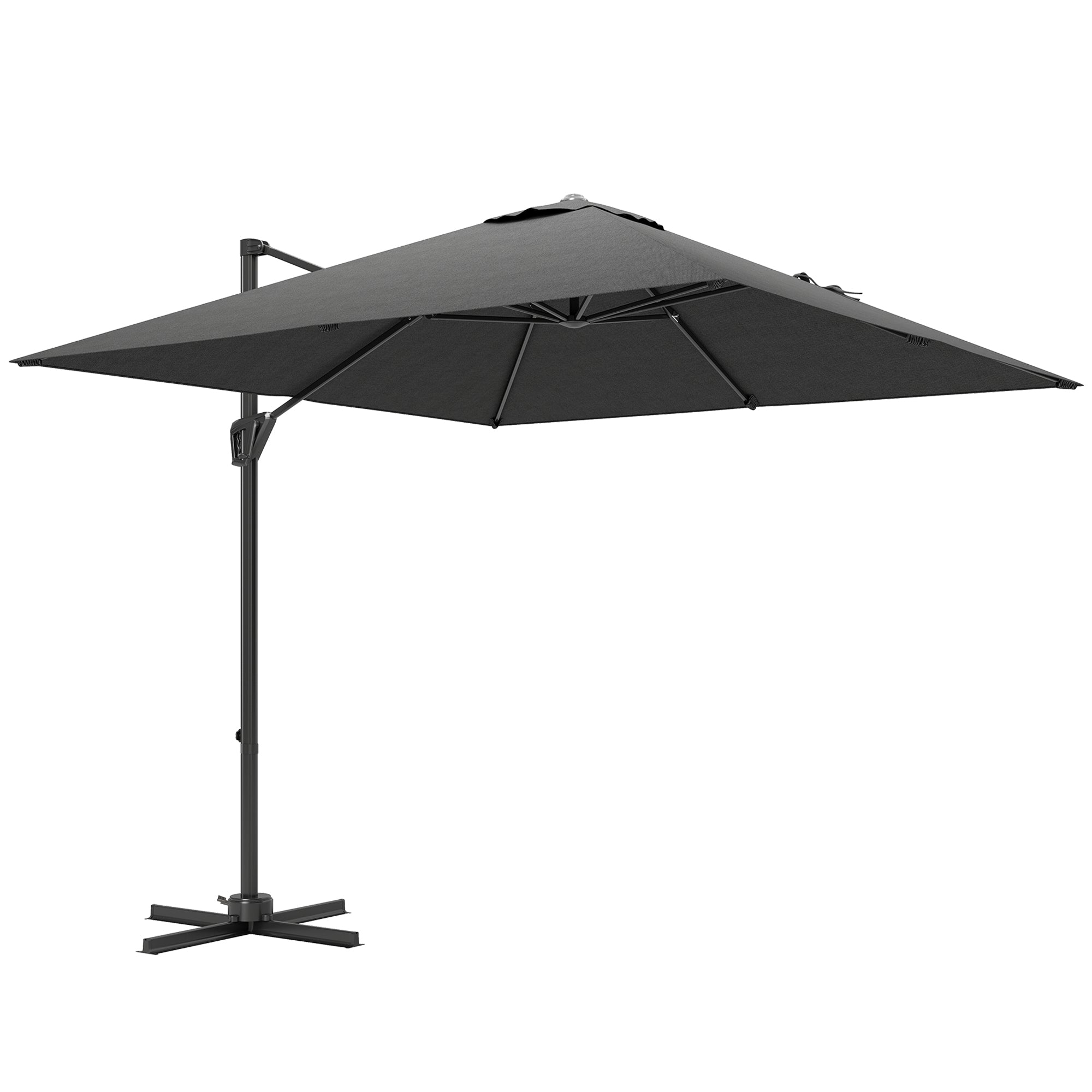 Outsunny Patio Offset Parasol Umbrella - Dark Grey