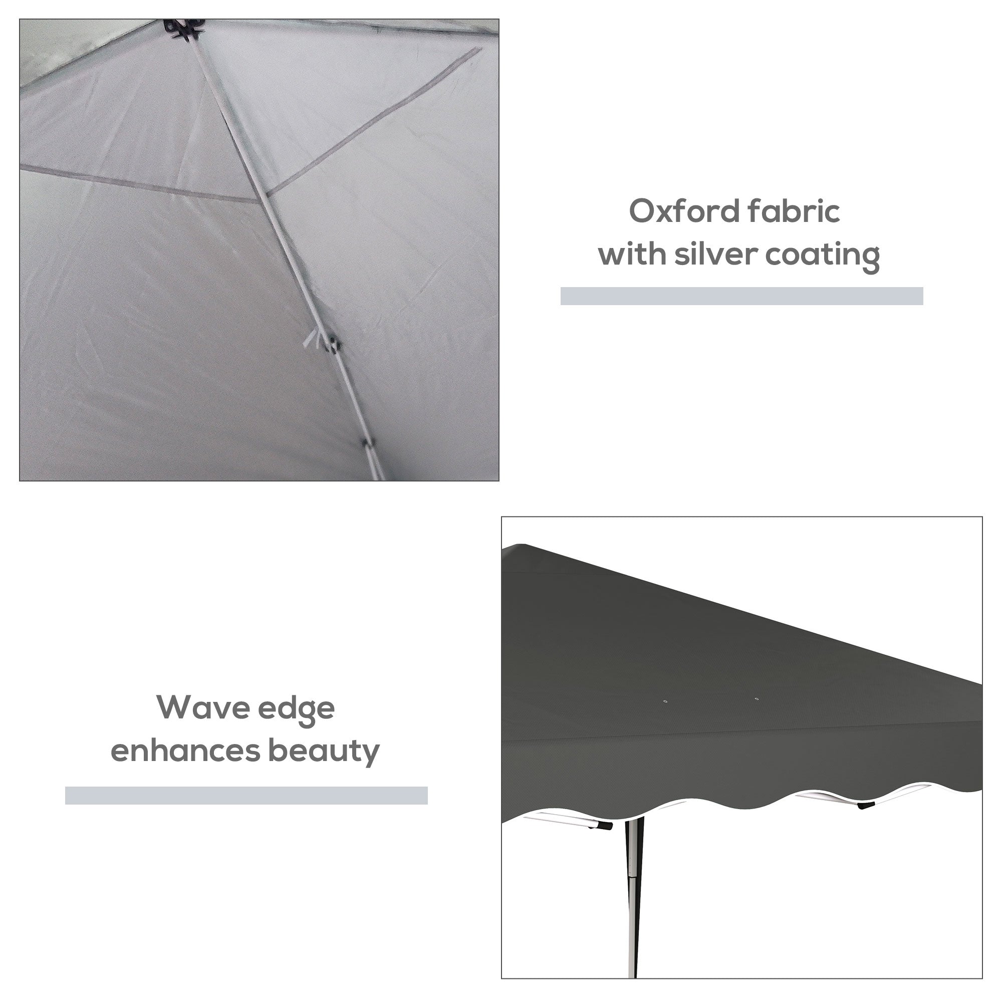 Outsunny 3 x 3cm Adjustable Height Pop-Up Gazebo, with Bag - Grey - North Peak Garden Furniture