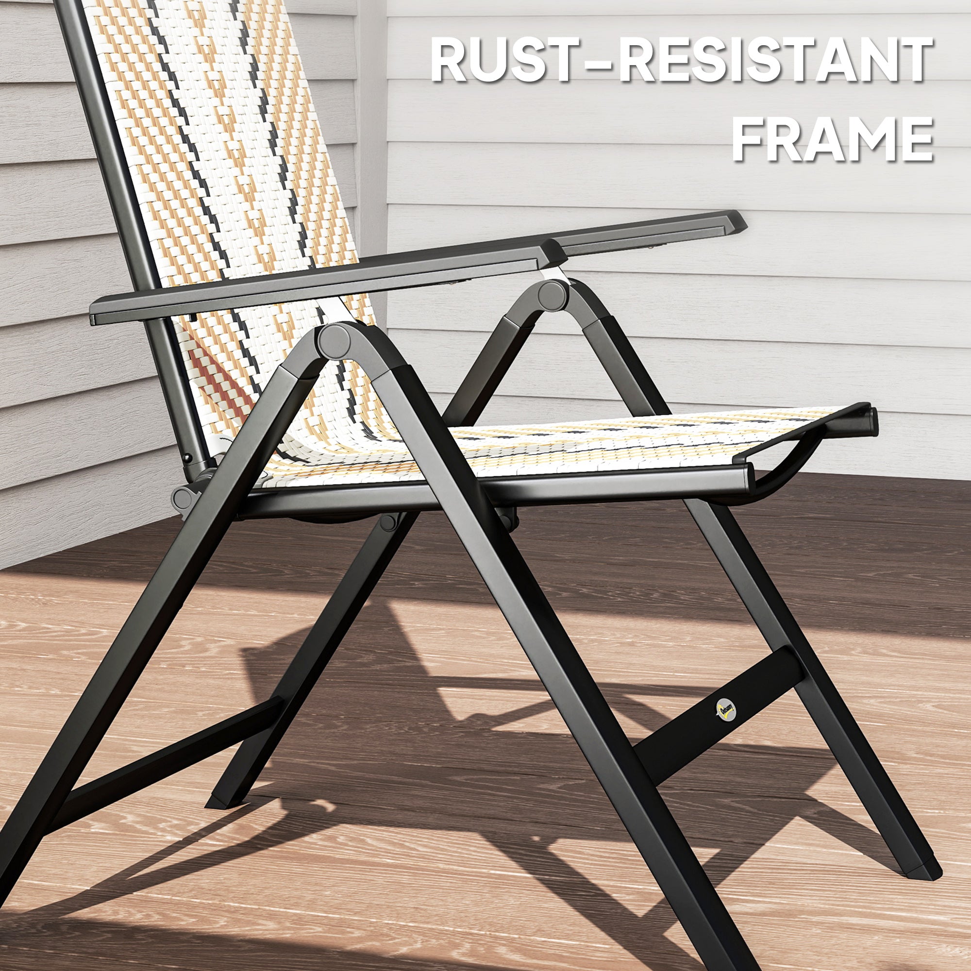 Outsunny Rattan Reclining Garden Chairs - Orange - North Peak Garden Furniture