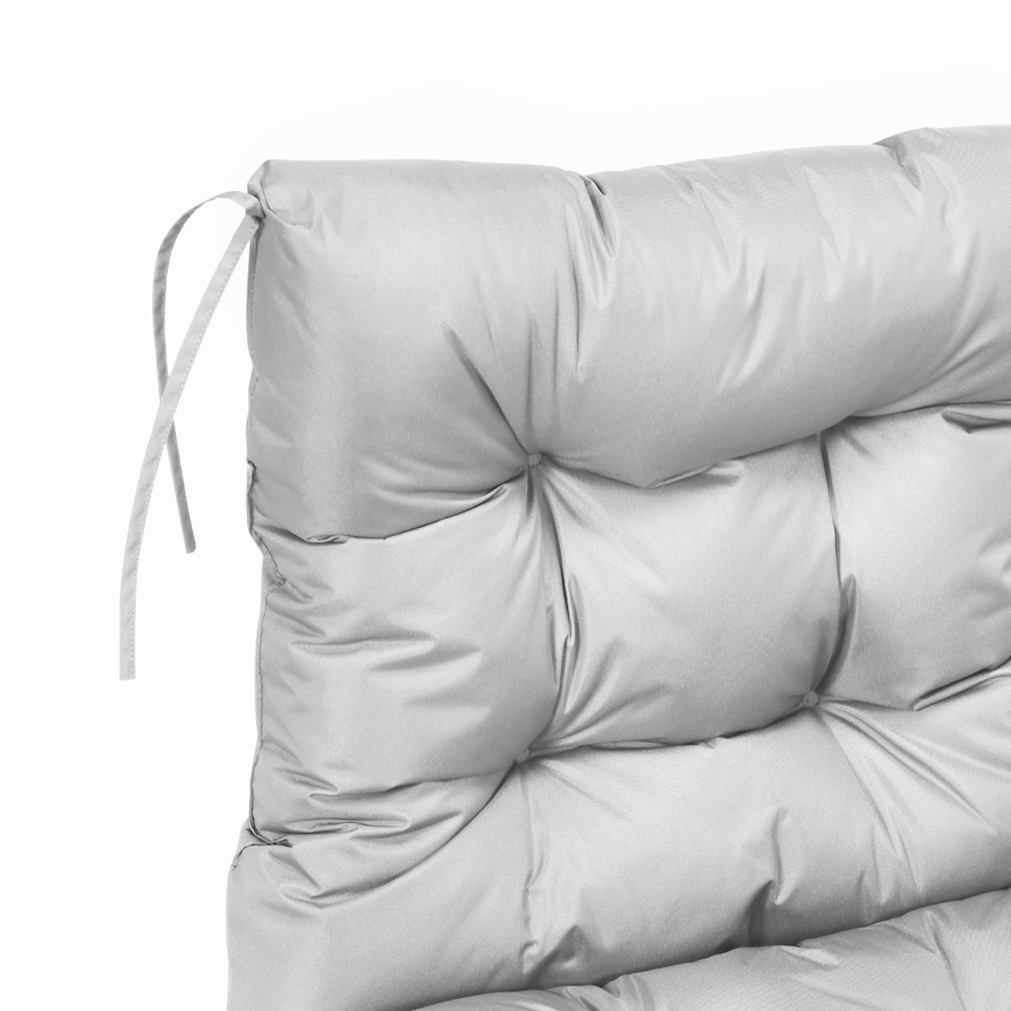 Outsunny Garden Back Chair Cushion, Comfortable Patio Seat Cushion Pad with Backrest for Outdoor & Indoor Use, Light Grey
