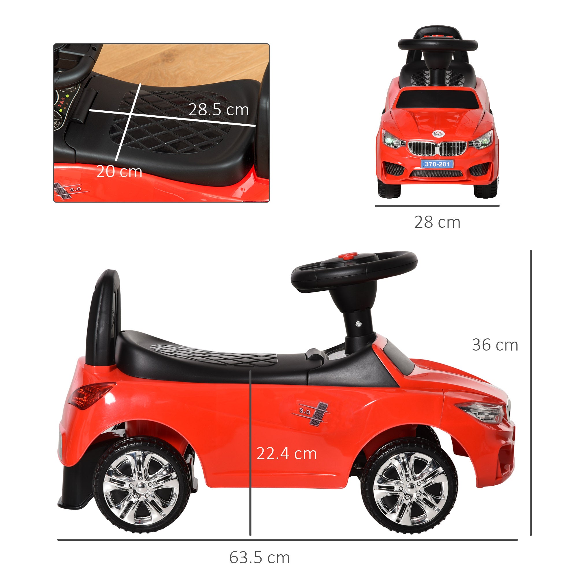 HOMCOM Ride on Car Baby Toddler Walker Foot to Floor Sliding Car Slider Red - North Peak Garden Furniture