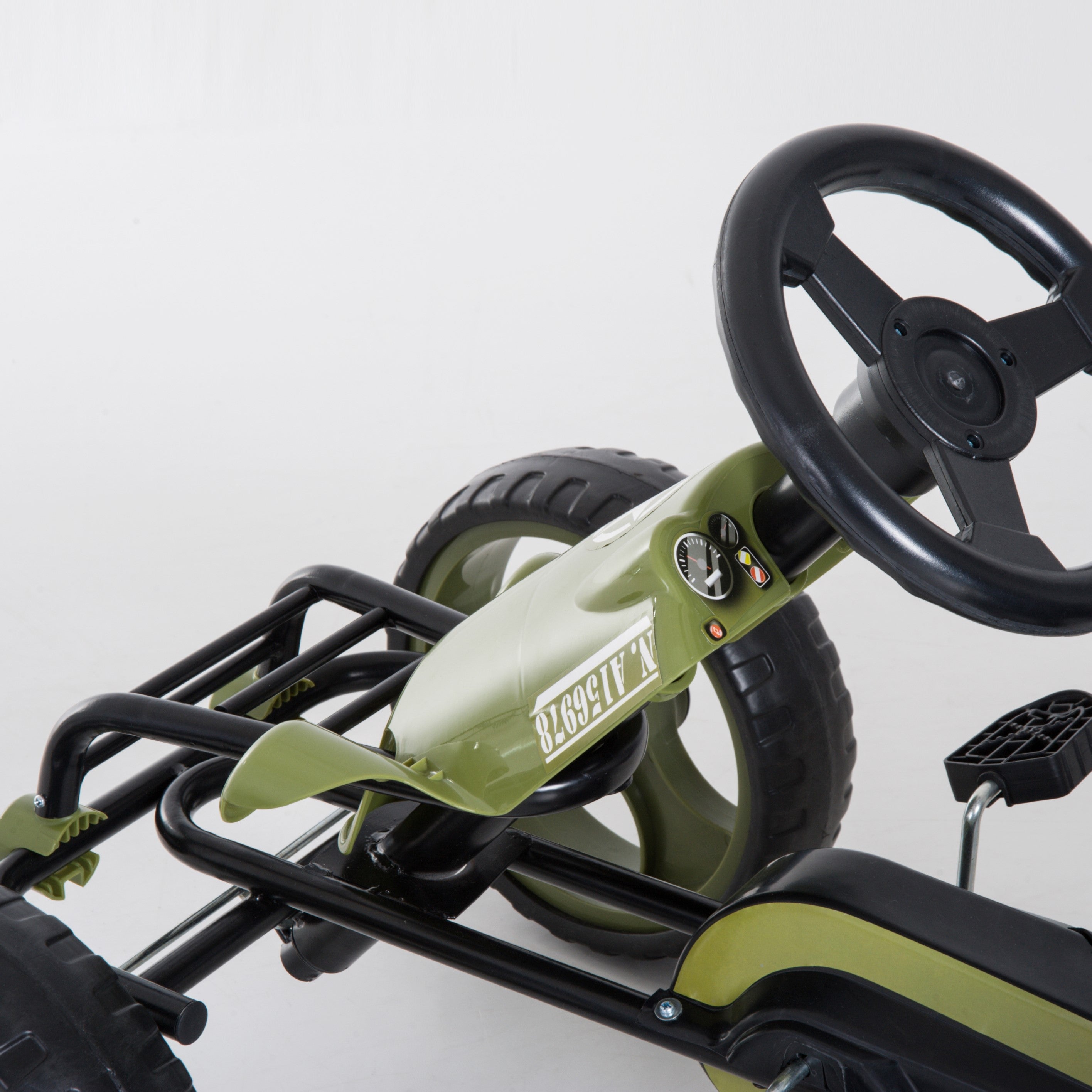 HOMCOM Kids Children Pedal Go Kart Ride On Racer Braking System Adjustable Seat Green