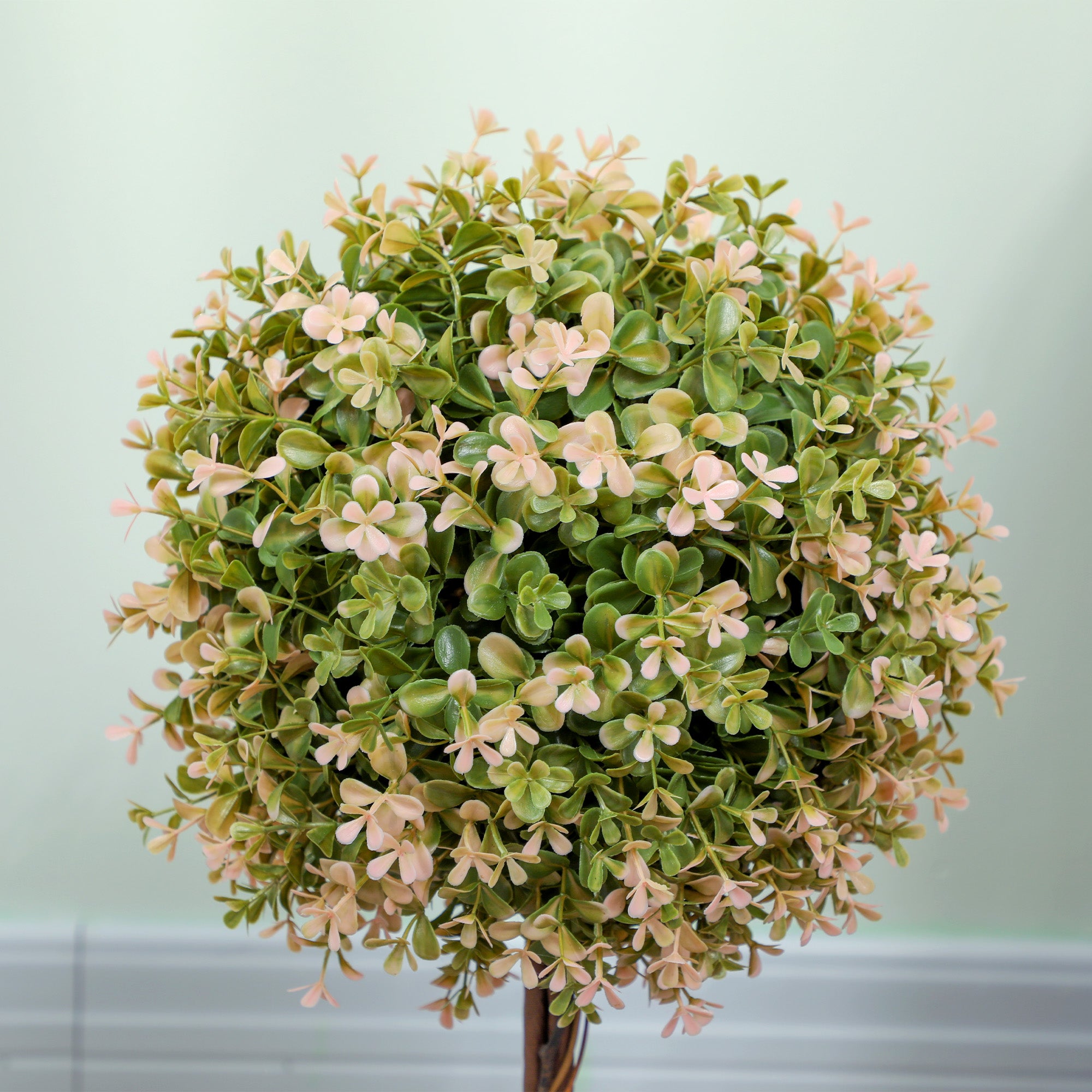 HOMCOM Set of 2 Decorative Artificial Plants, Murraya Flowers in Pot, Fake Plants for Home Indoor outdoor Decor, 60cm, Cream White - North Peak Garden Furniture