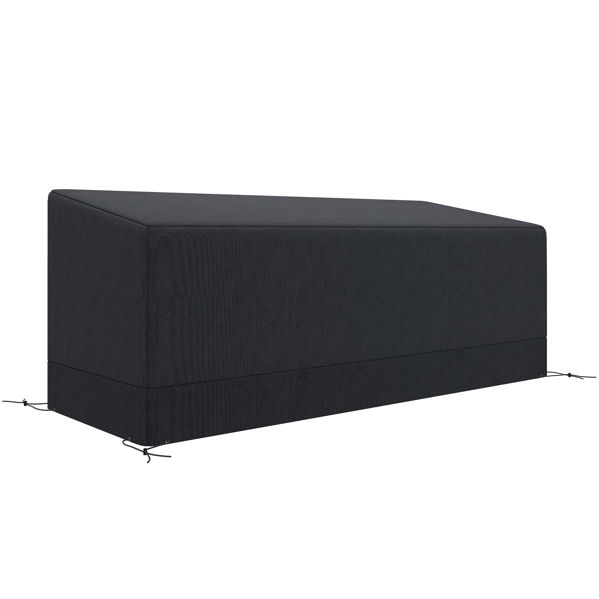 Outsunny Rectangular Patio Garden Furniture Cover Waterproof for 3 Seater Sofa Bistro Set, UV Resistant Protection 600D Oxford Fabric Rattan Lounge Clean Cover, 190 x 72 x 76cm, Black - North Peak Garden Furniture