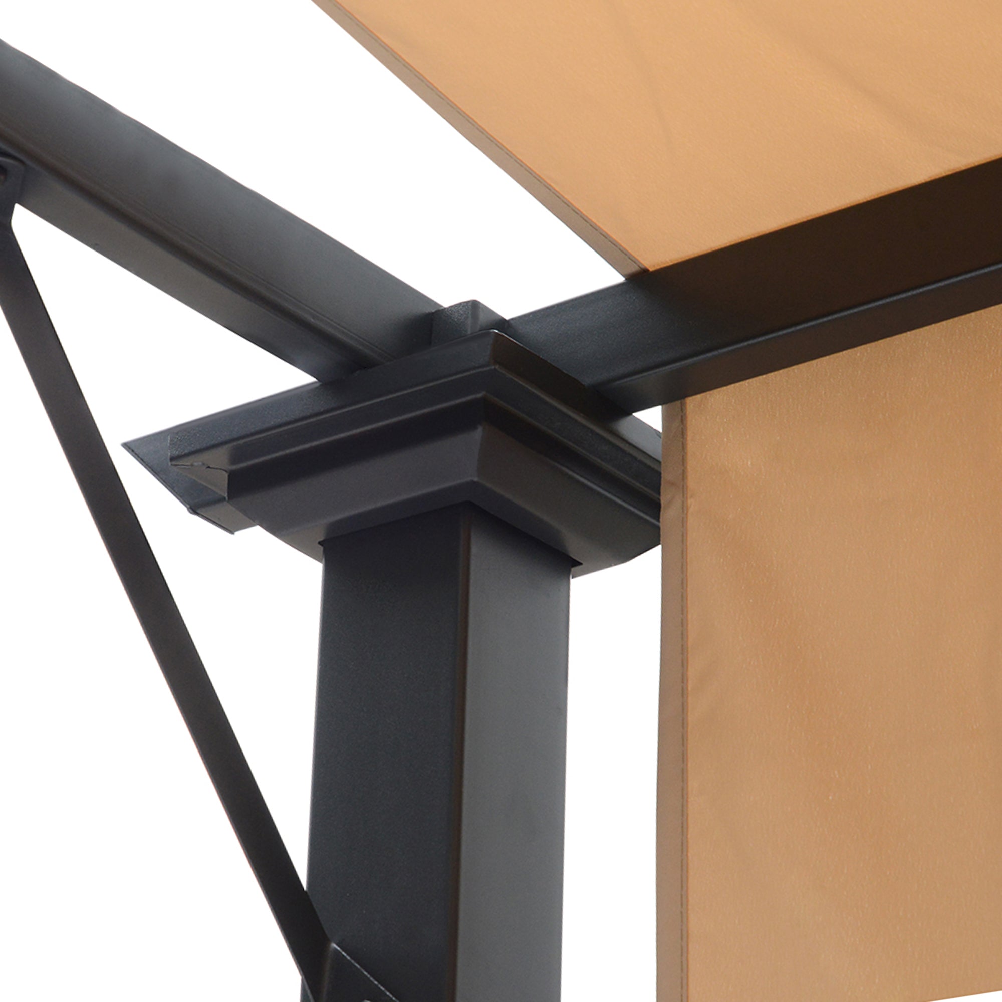 Outsunny Outdoor Retractable Pergola Garden Gazebo with Two Adjustable Side Canopy Overhead Sun Shade Backyard Canopy Cover, Steel Khaki 2.96x2.45x2.3m - North Peak Garden Furniture