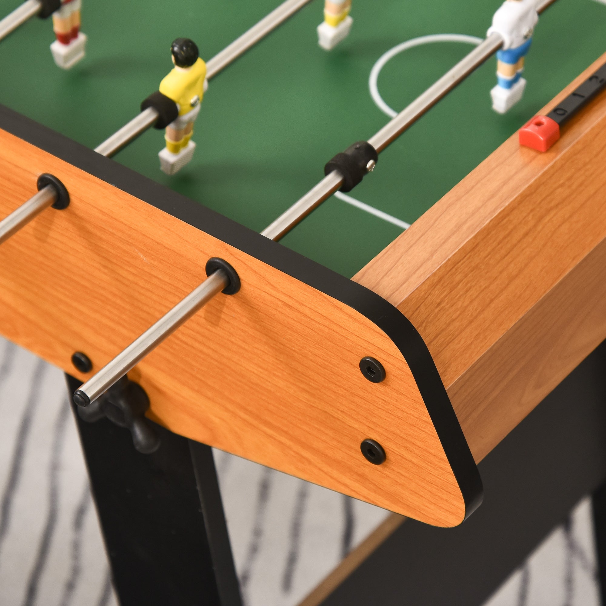 HOMCOM Folding Football Gaming Table Mini Foosball Soccer Table for Family Fun Indoor Play Sports