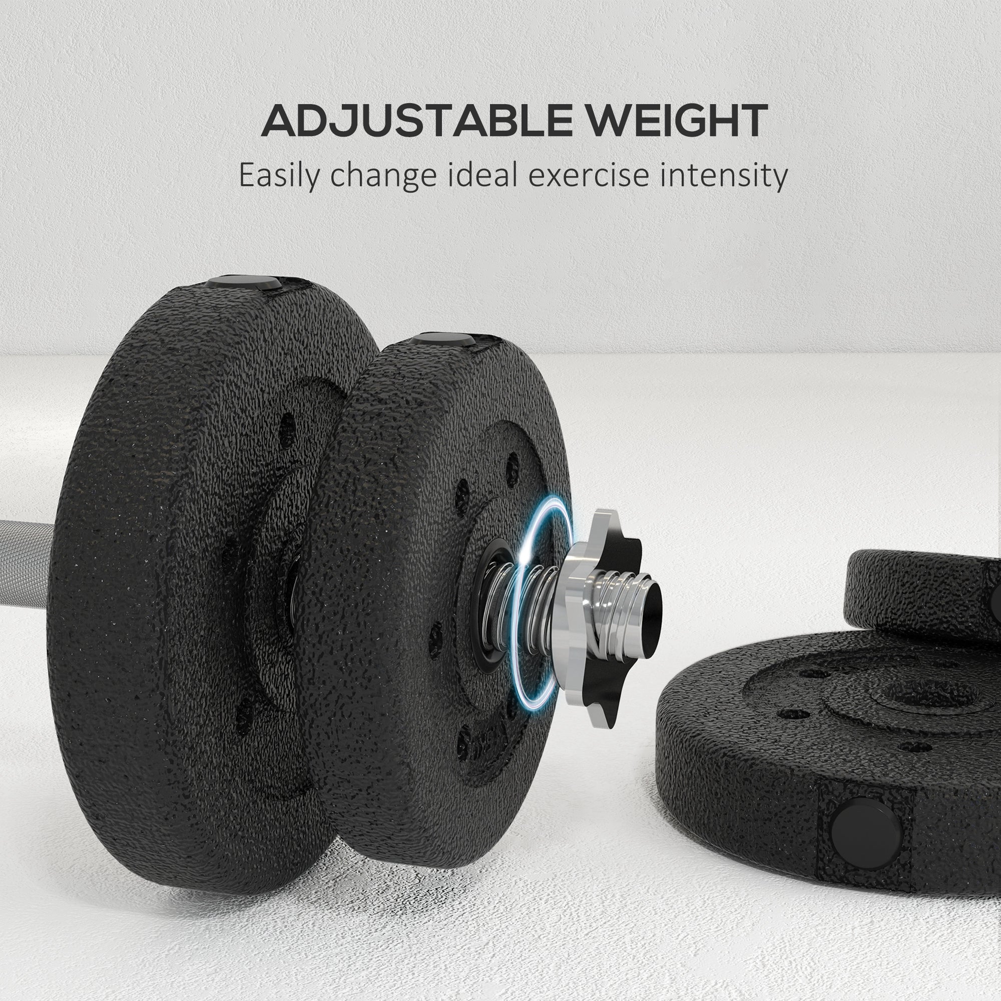 HOMCOM 30KG Adjustable Dumbbells Set, Hand Weights Set for Home Gym Weight Lifting Training - North Peak Garden Furniture