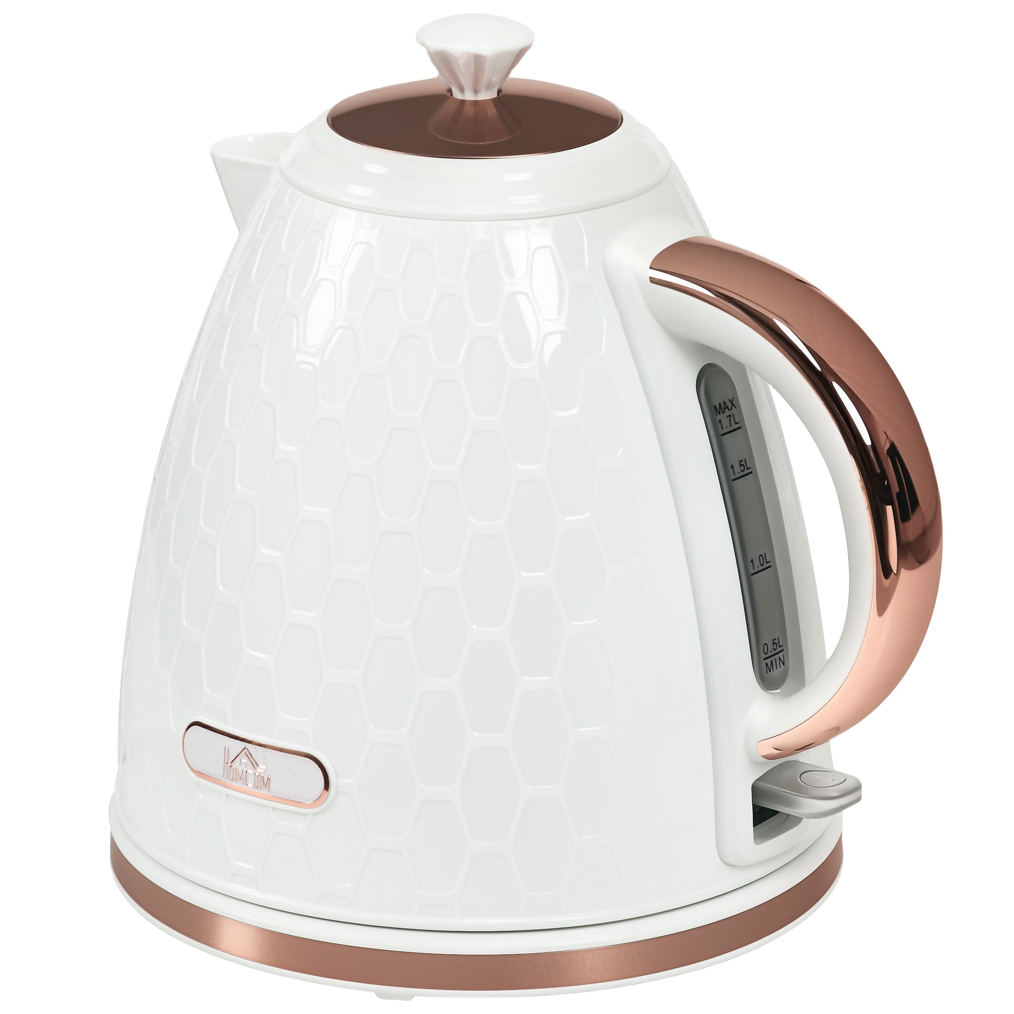 HOMCOM 3kW Rapid Boil Honeycomb Kettle - Cream - North Peak Garden Furniture