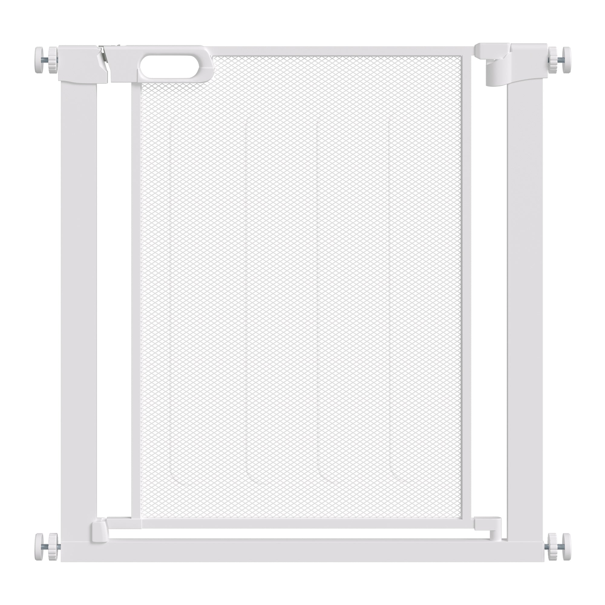 PawHut Pet Safety Gate, for Doorways, Staircases, Hallways, with 75-82cm Adjustable Width - White - North Peak Garden Furniture