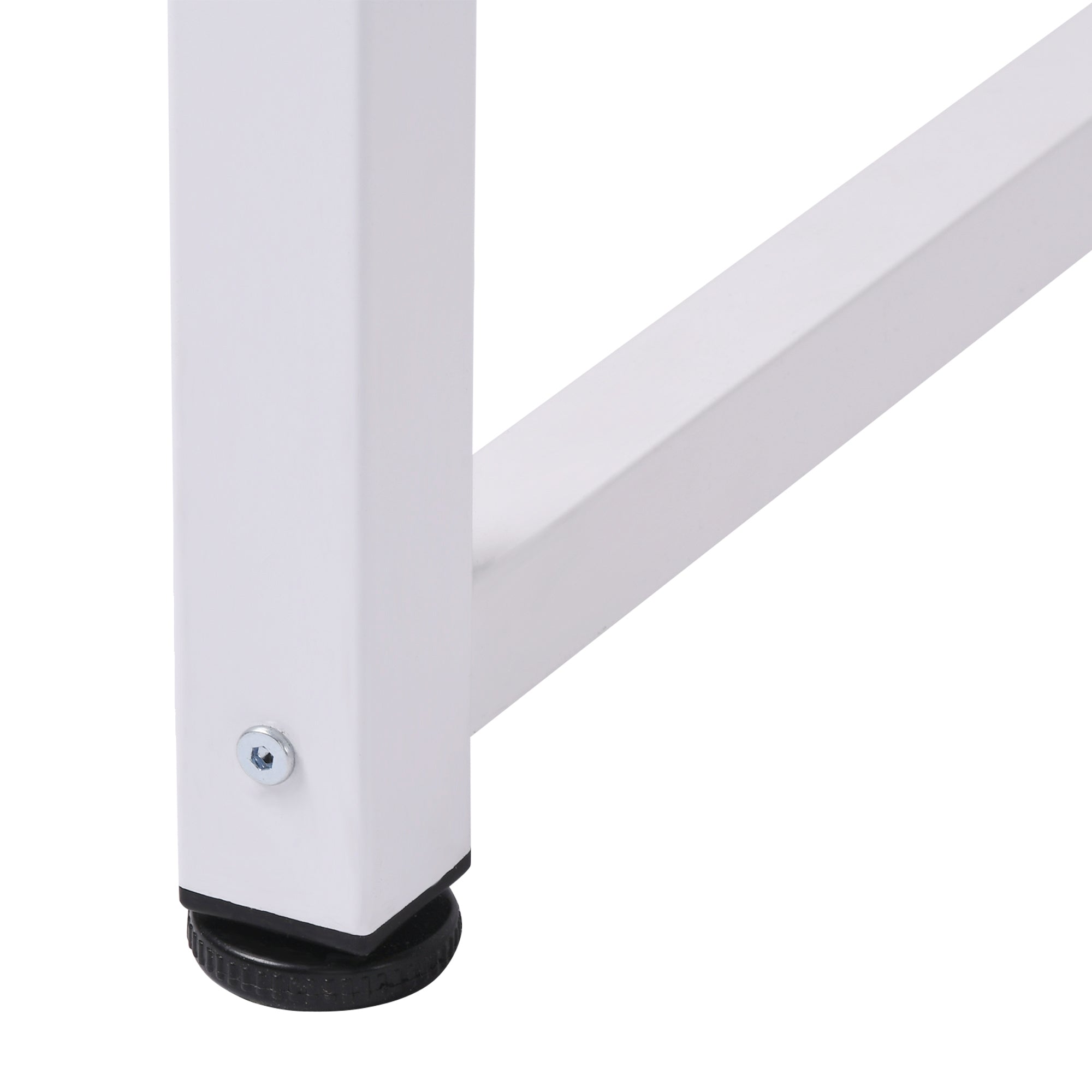 HOMCOM Computer Desk, Writing Table, 120 x 60 x 76cm Workstation for Home Office, Study with Metal Frame, Simple Assembly, White - North Peak Garden Furniture