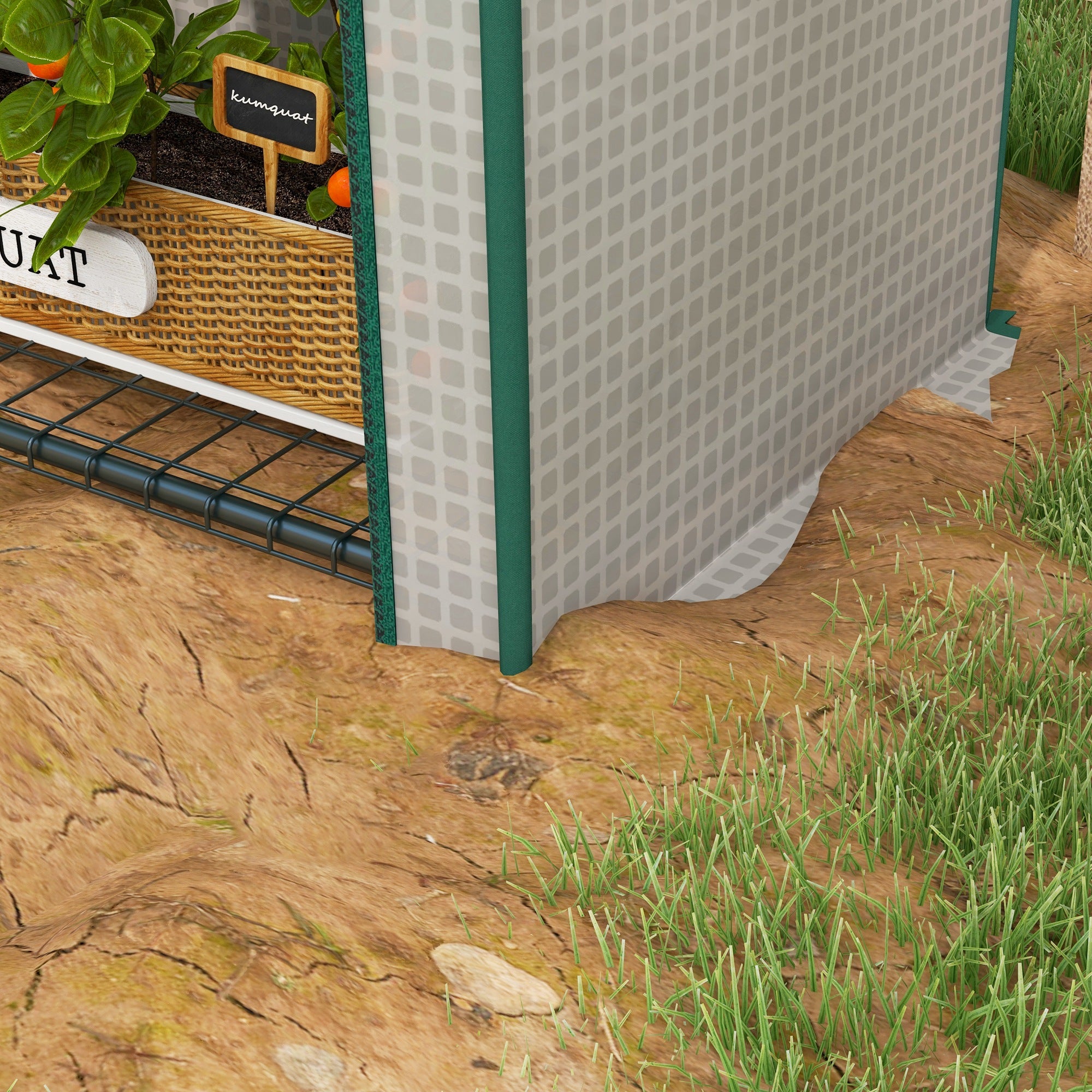 Outsunny 80 x 49 x 160cm Mini Greenhouse for Outdoor, Portable Gardening Plant Green House with Storage Shelf, Roll-Up Zippered Door, Metal Frame and PE Cover, White - North Peak Garden Furniture