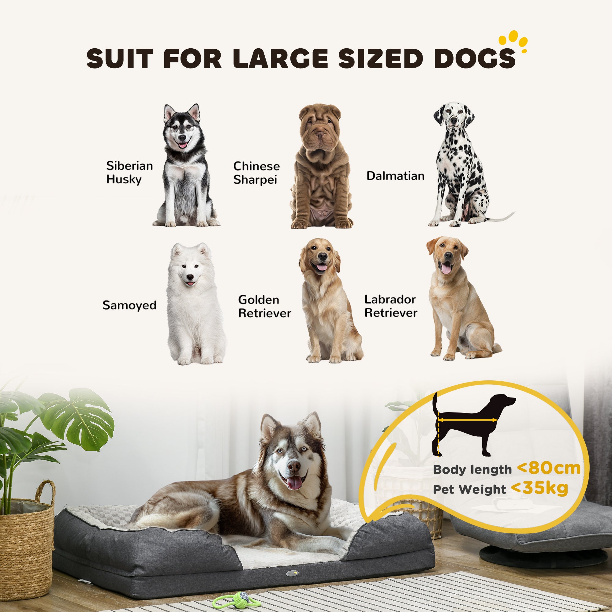 PawHut Calming Dog Bed Pet Mattress w/ Removable Cover, Anti-Slip Bottom, for Large Dogs, 120L x 80W x 22Hcm - Charcoal Grey - North Peak Garden Furniture