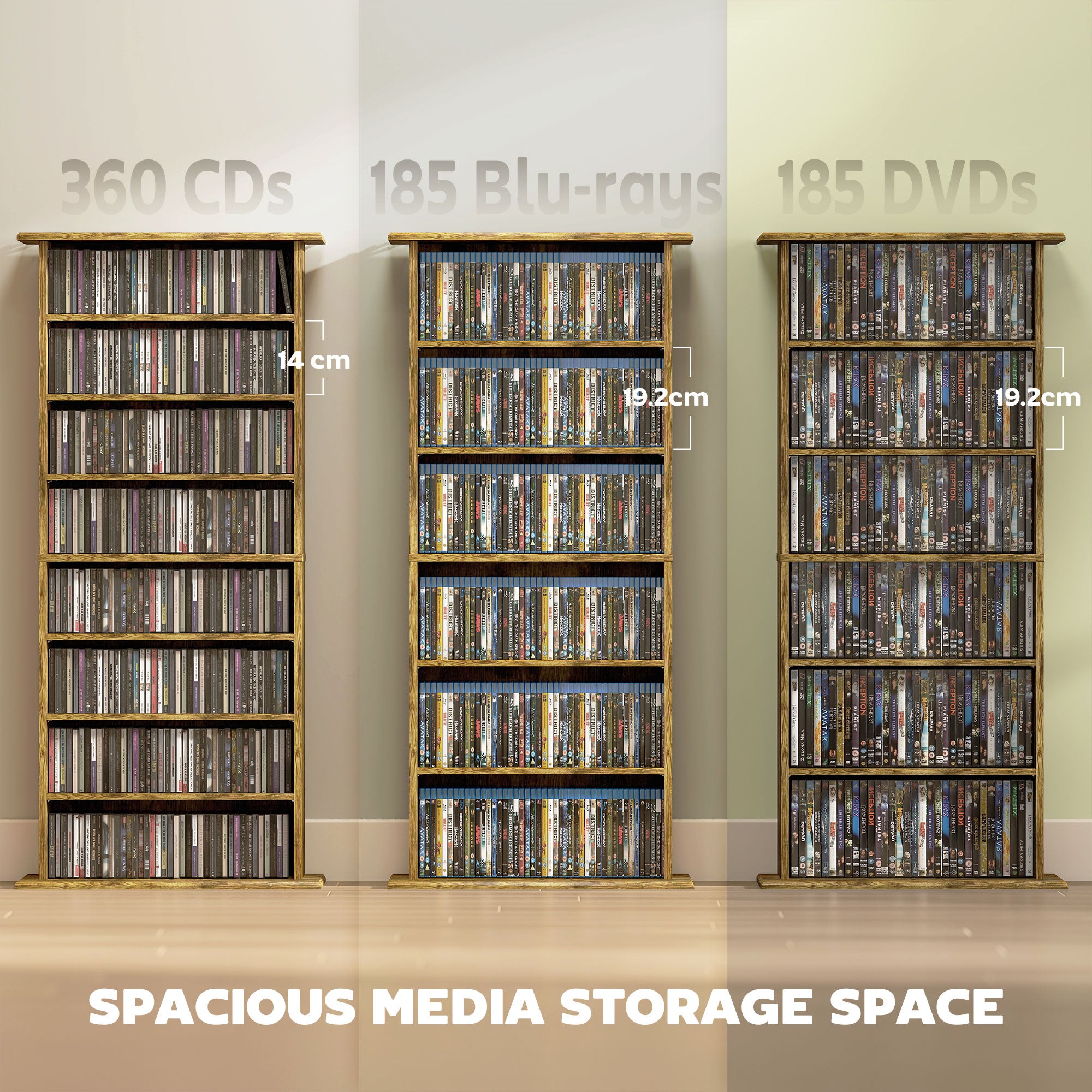 HOMCOM 360 CD Storage Unit - Rustic Brown