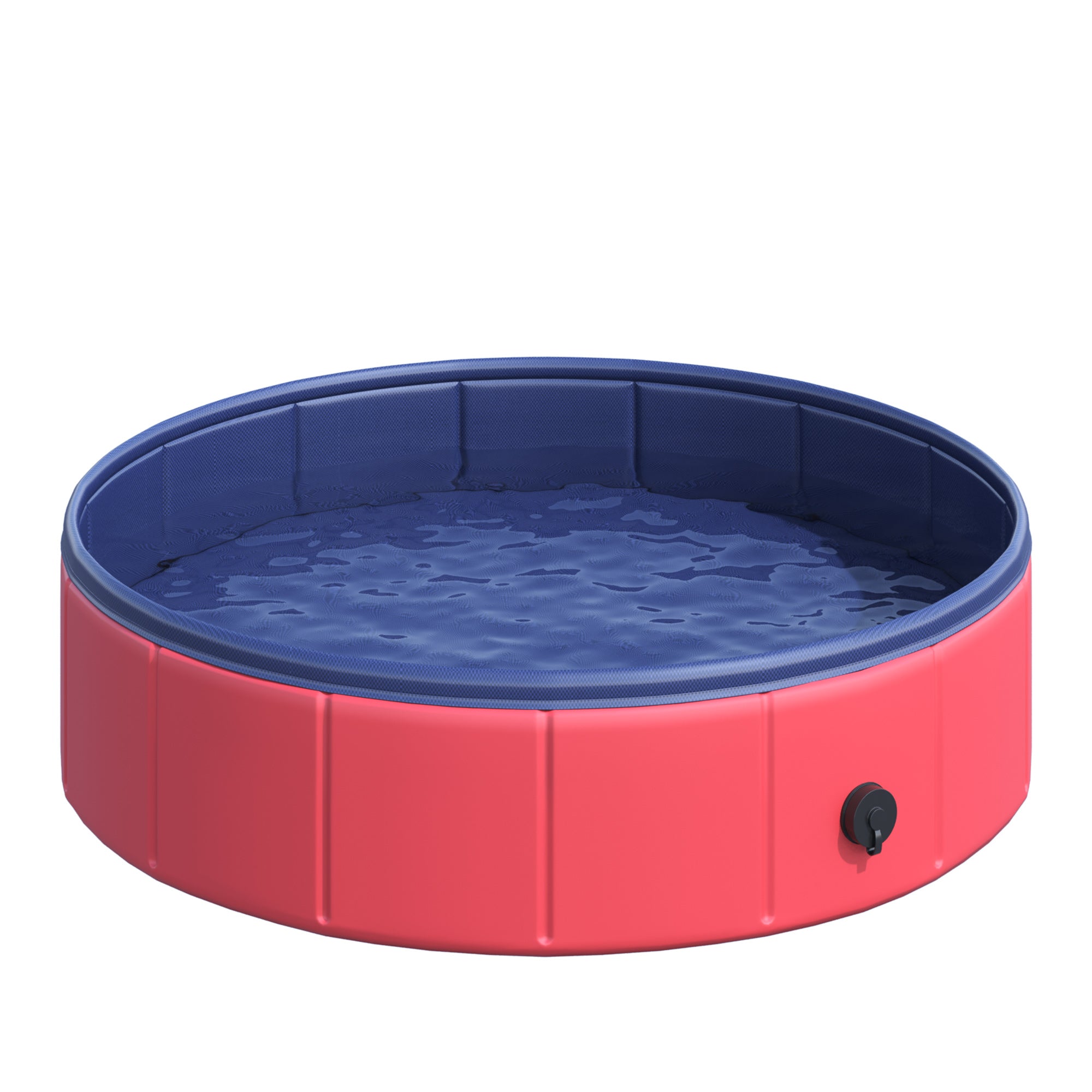 PawHut Foldable Pet Swimming Pool, Durable PVC Non-Slip, Easy Storage, 80 cm Diameter, Red