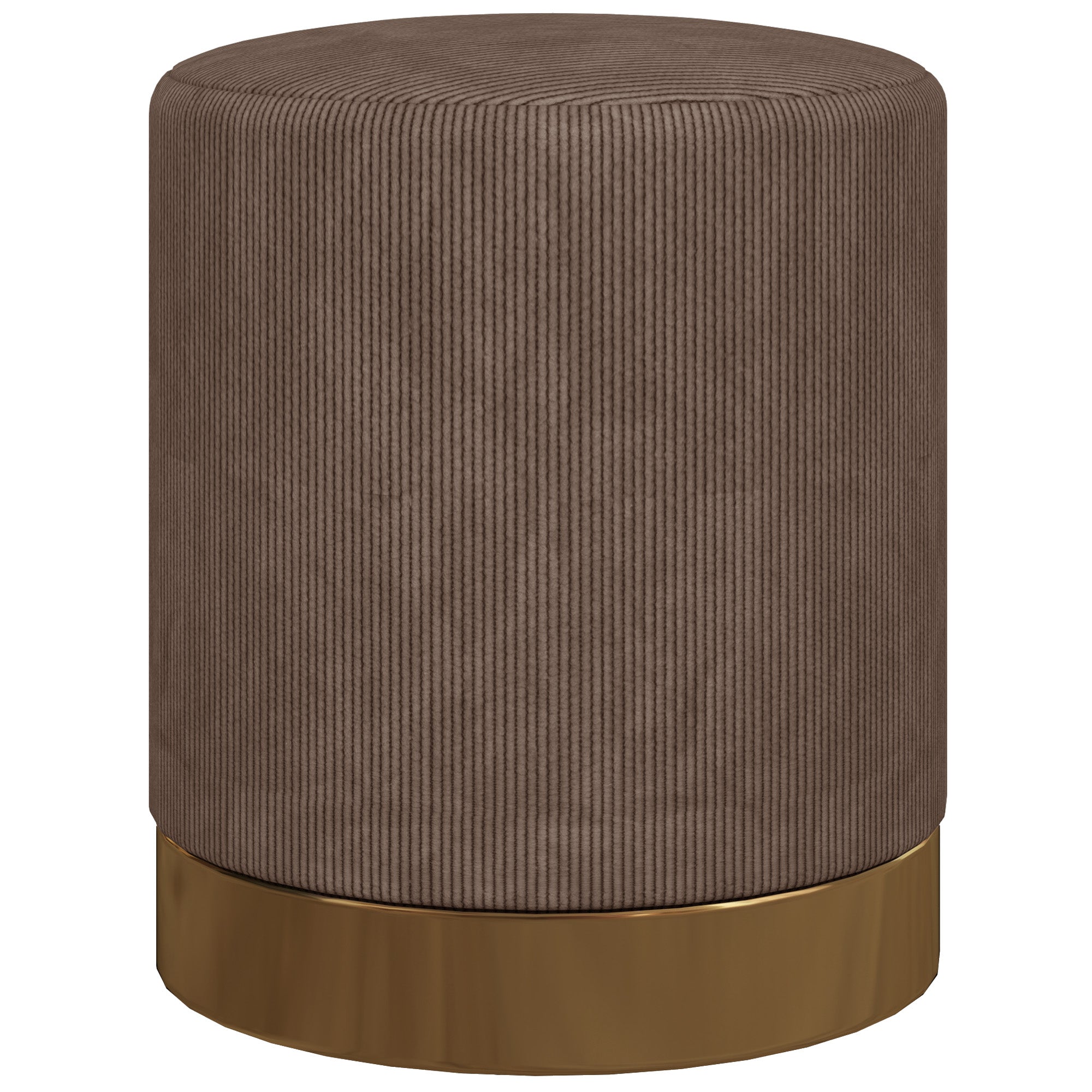 HOMCOM Soft Padded Corduroy Footstool - Light Brown - North Peak Garden Furniture