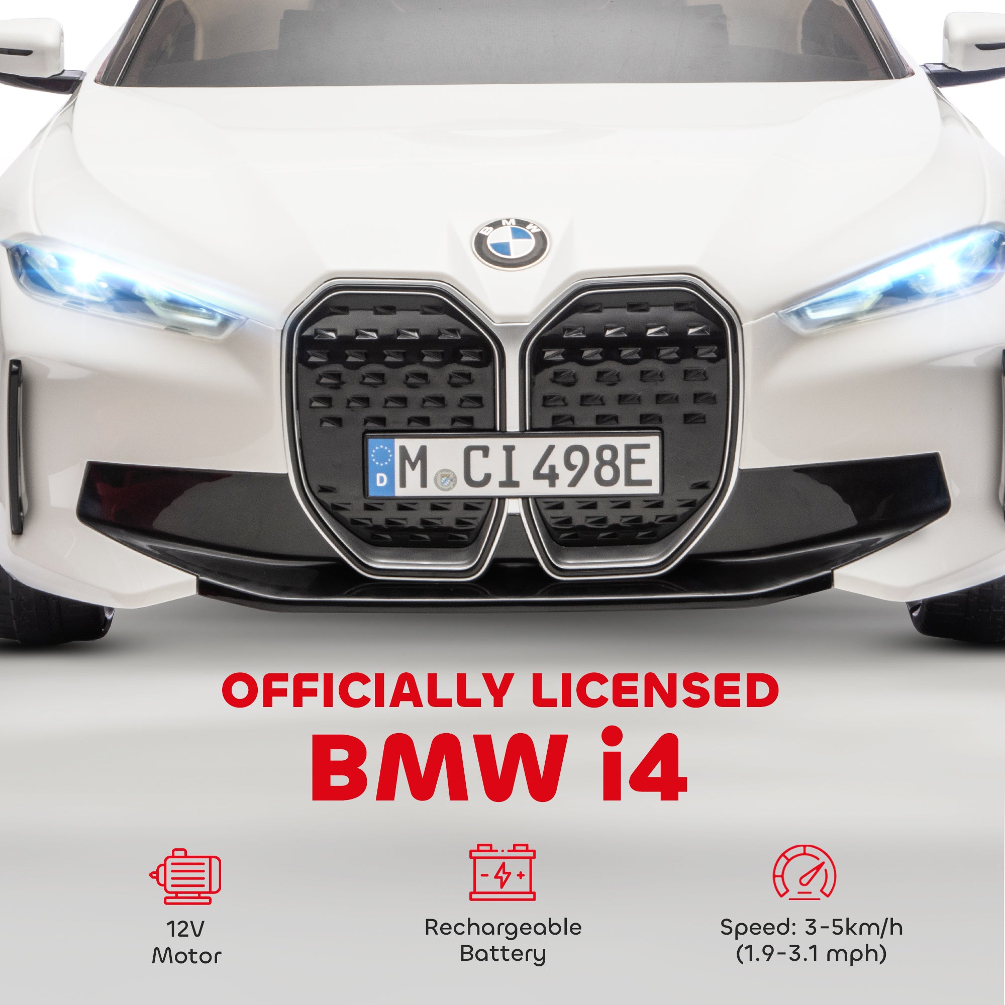 HOMCOM BMW i4 Licensed 12V Kids Electric Ride-On Car