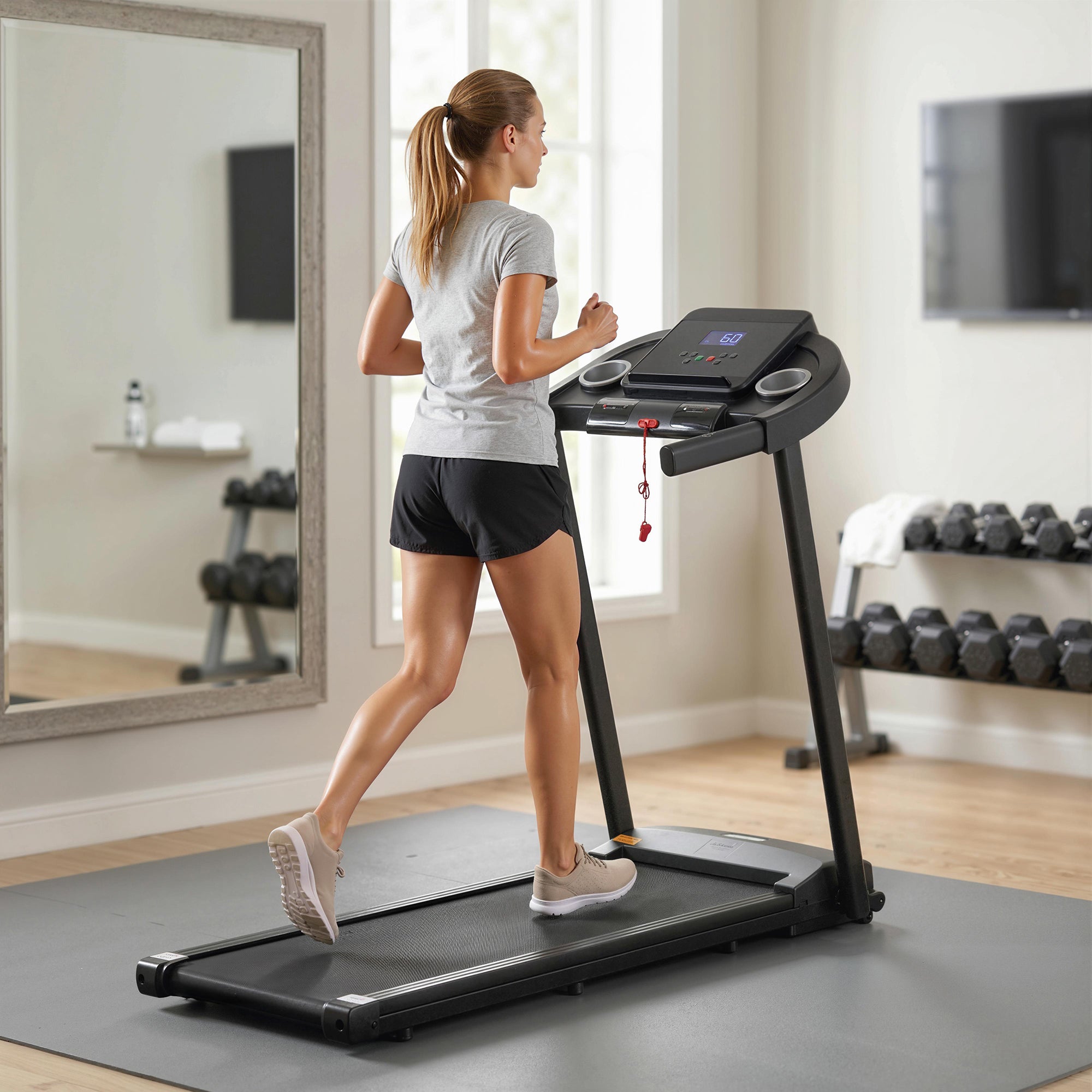 HOMCOM Treadmill Electric Motorised Running Machine w/ LED Display