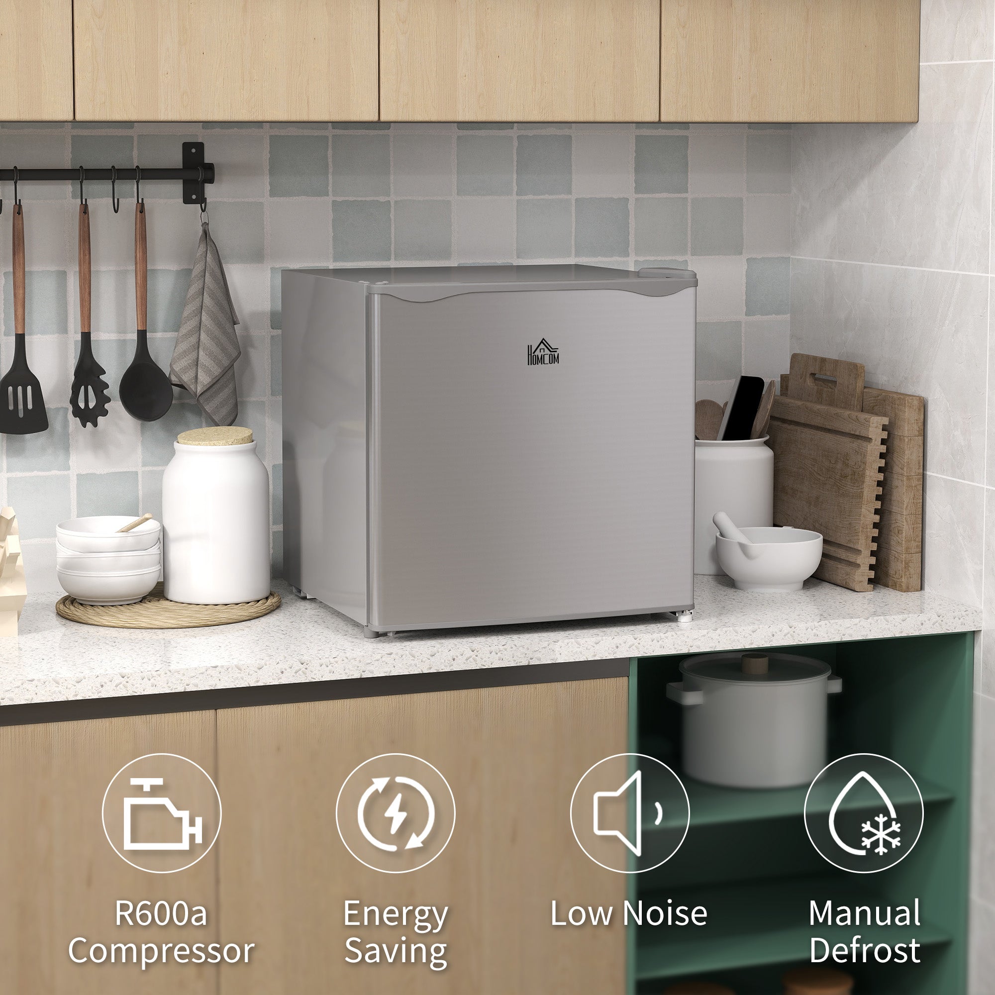 HOMCOM 35L Mini Freezer, -24℃ to -14℃ Temperature - Grey - North Peak Garden Furniture