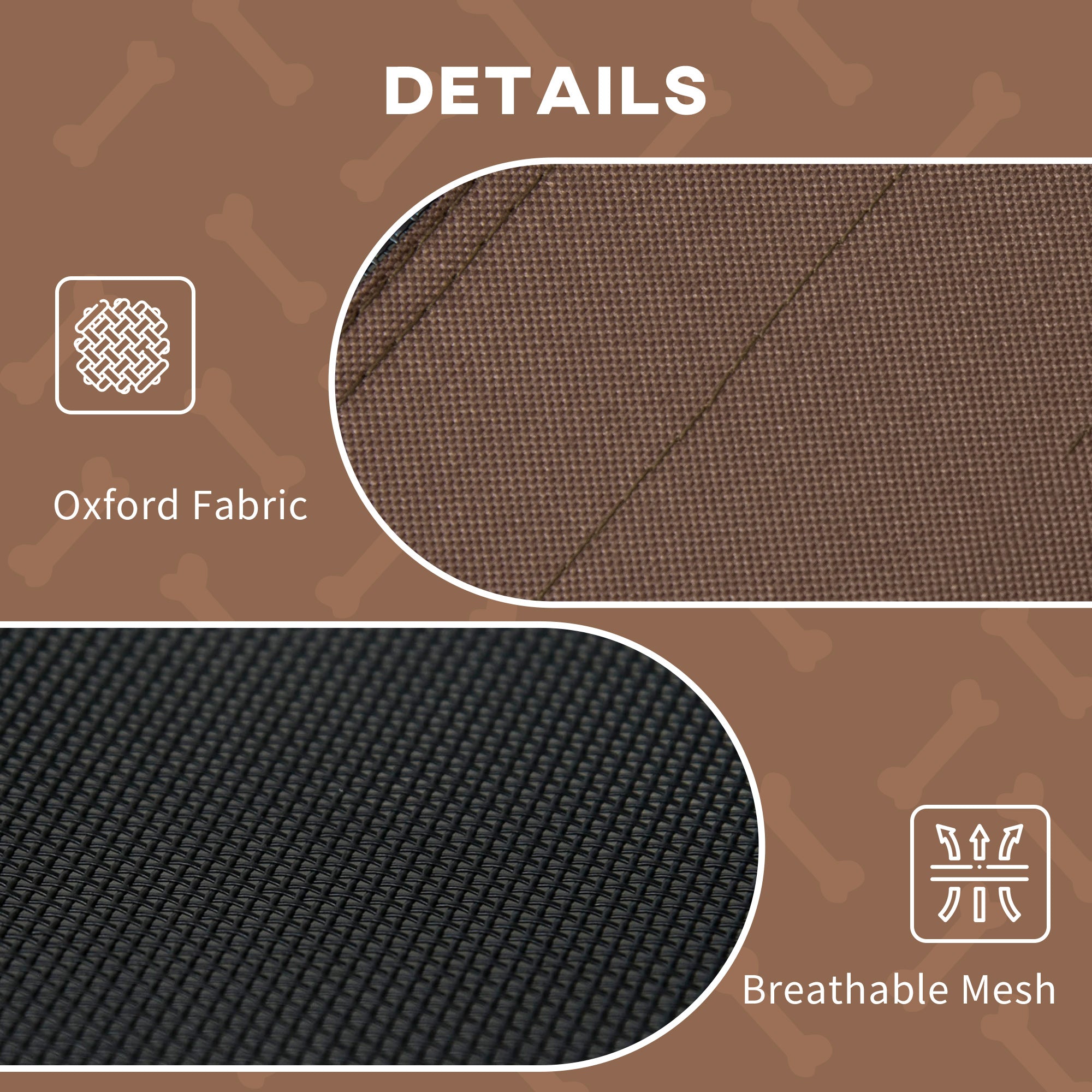 PawHut Raised Dog Bed Waterproof Elevated Pet Cot with Breathable Mesh UV Protection Canopy Coffee, for Large Dogs, 92 x 76 x 90cm - North Peak Garden Furniture