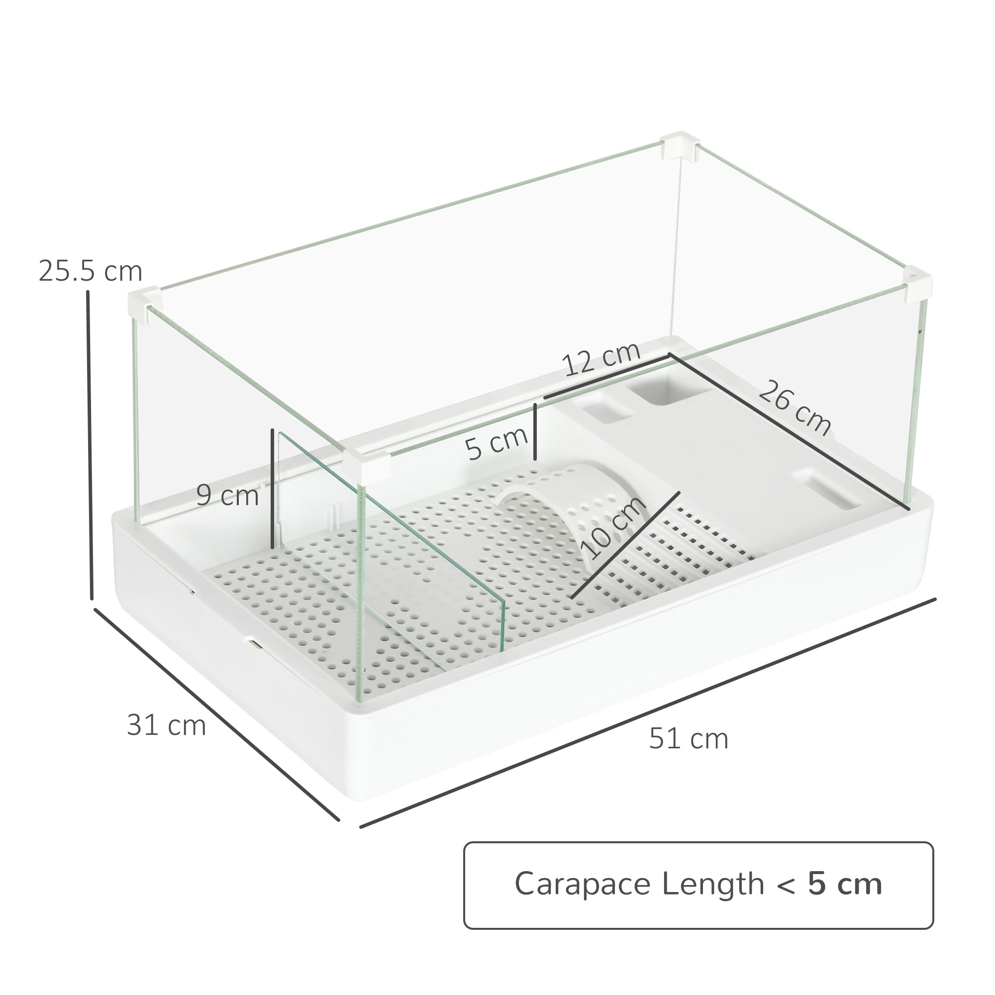 PawHut Turtle Tank, Aquarium Glass Tank w/ Basking Platform, Filter Layer - North Peak Garden Furniture
