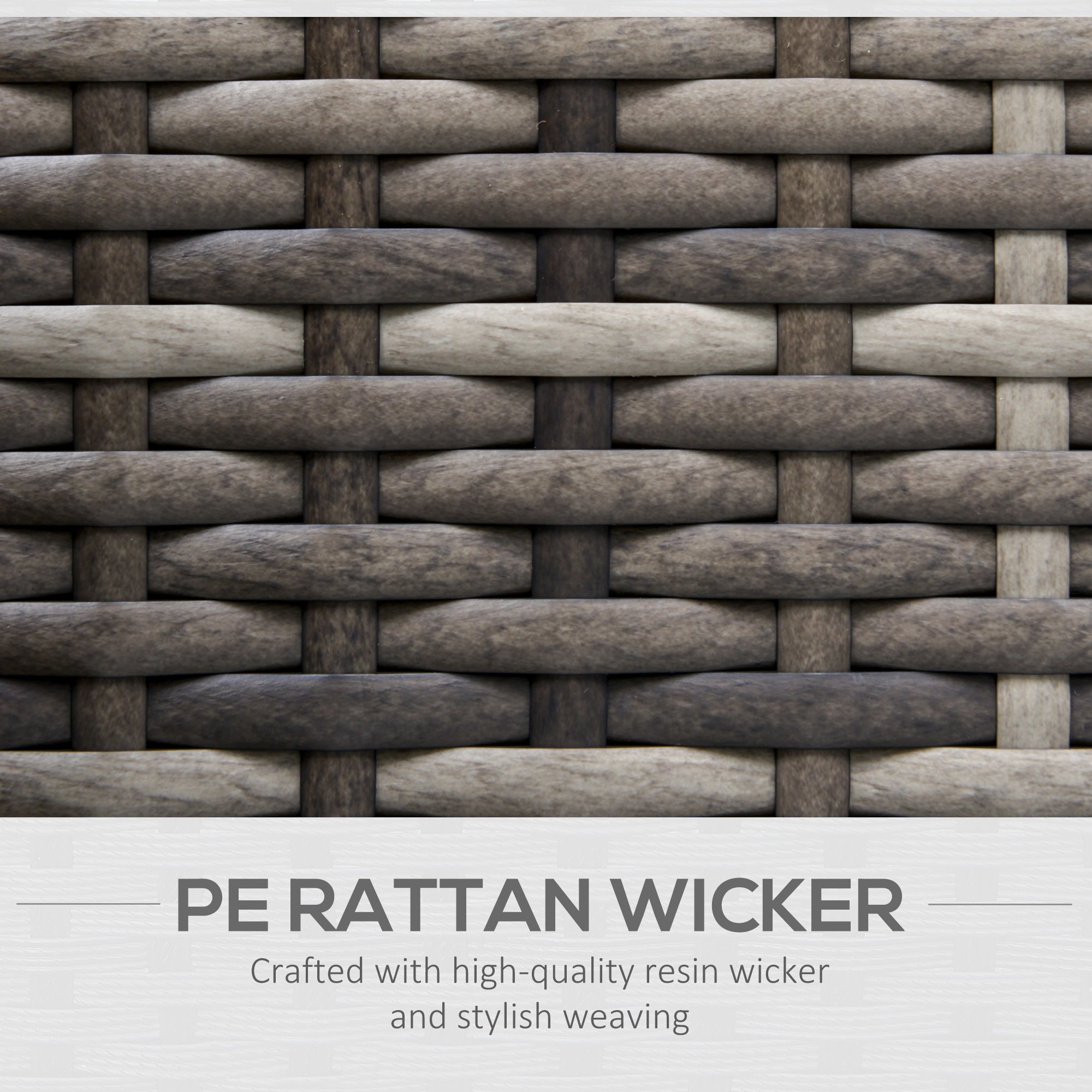 Outsunny Single Seater Rattan Chair Sofa with Padded Cushions, All-Weather PE Wicker Weave Garden Armchair with Armrests, Dark Grey - North Peak Garden Furniture