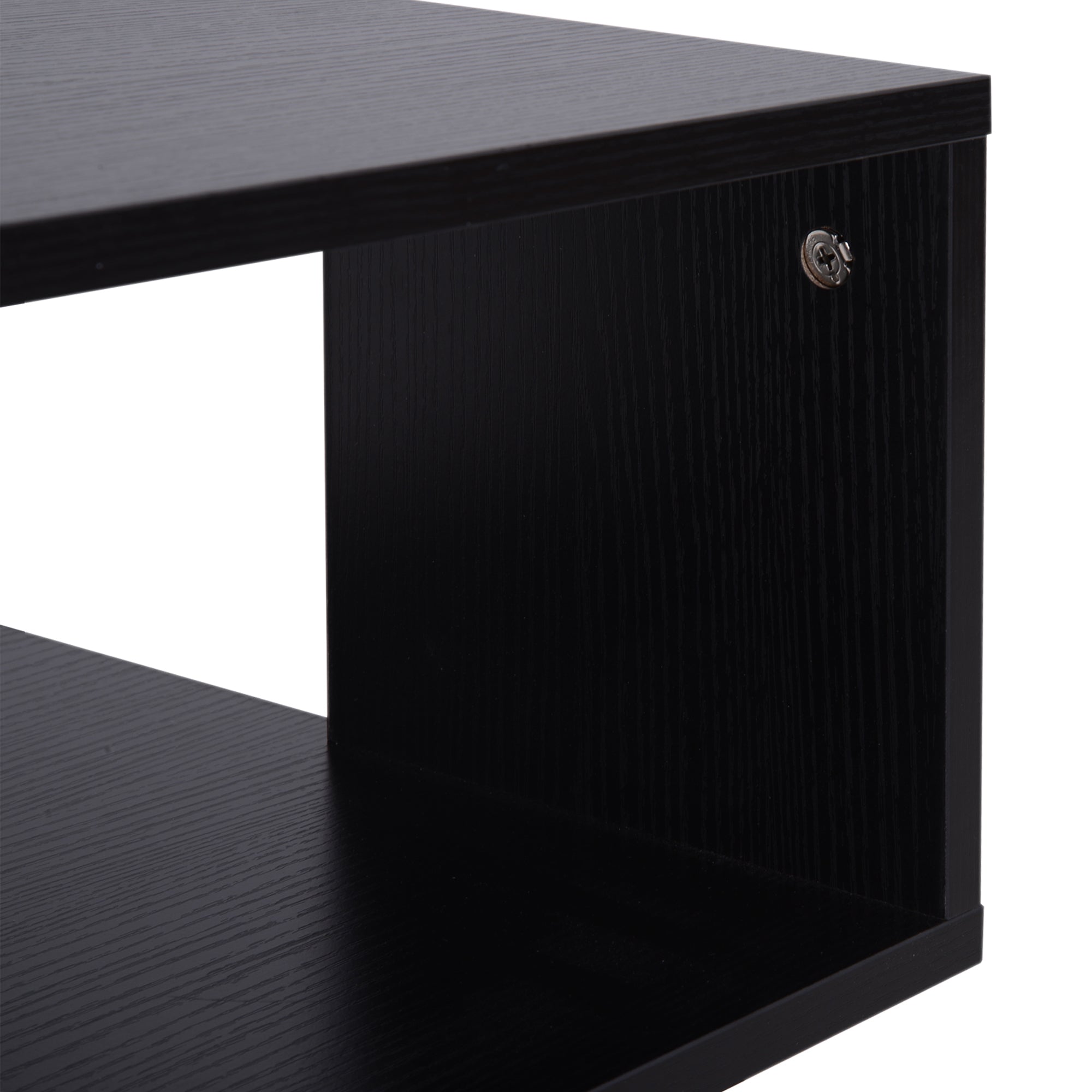 HOMCOM Side Table Square Coffee Table Modern End Table with 2 Tier Storage Shelves for Living Room, Bedroom, Black - North Peak Garden Furniture