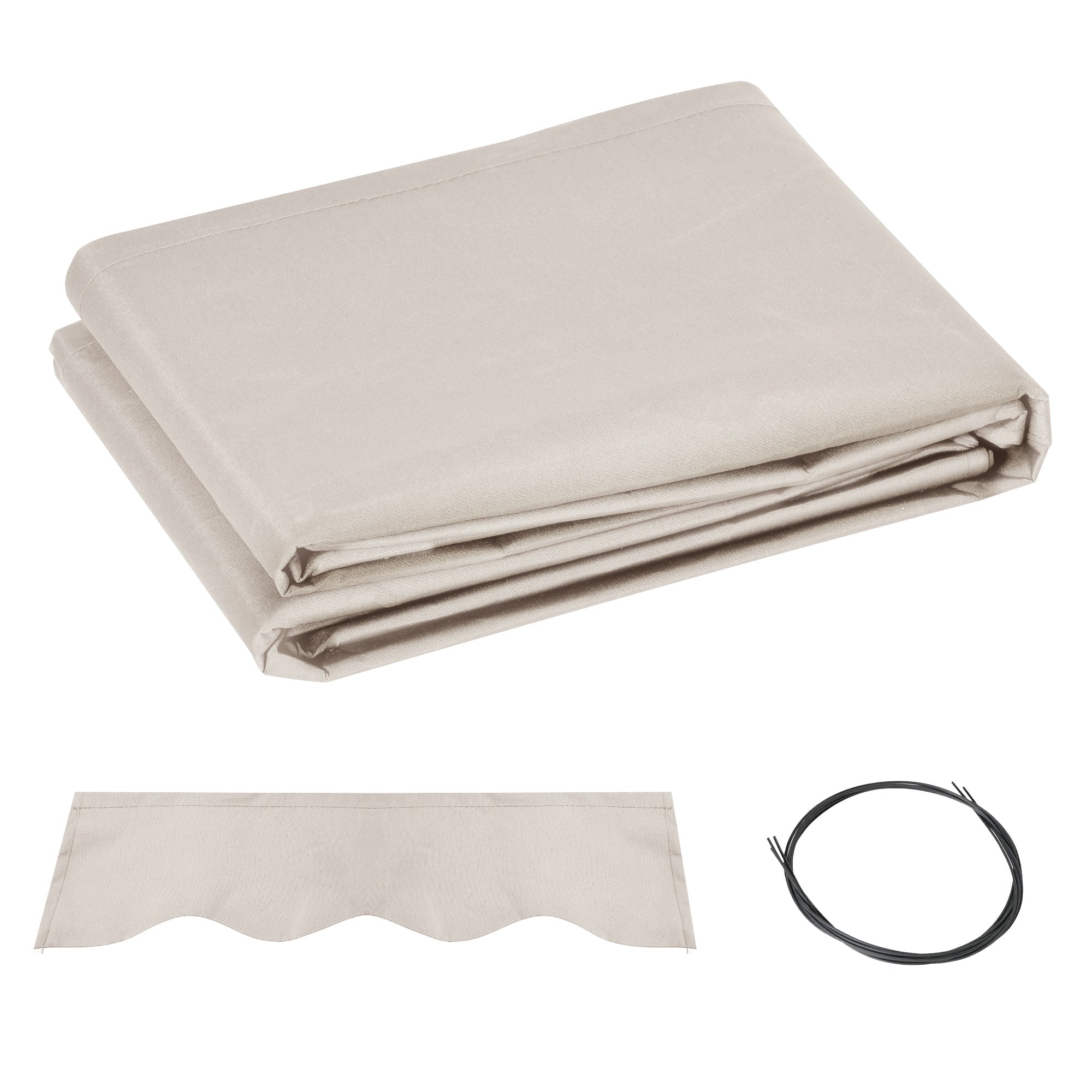 Outsunny Awning Replacement Canopy, Water Resistant UPF 50+ Sun Shade Cover for 3 x 2.5 m Garden Awning (Fabric Only), Cream White - North Peak Garden Furniture