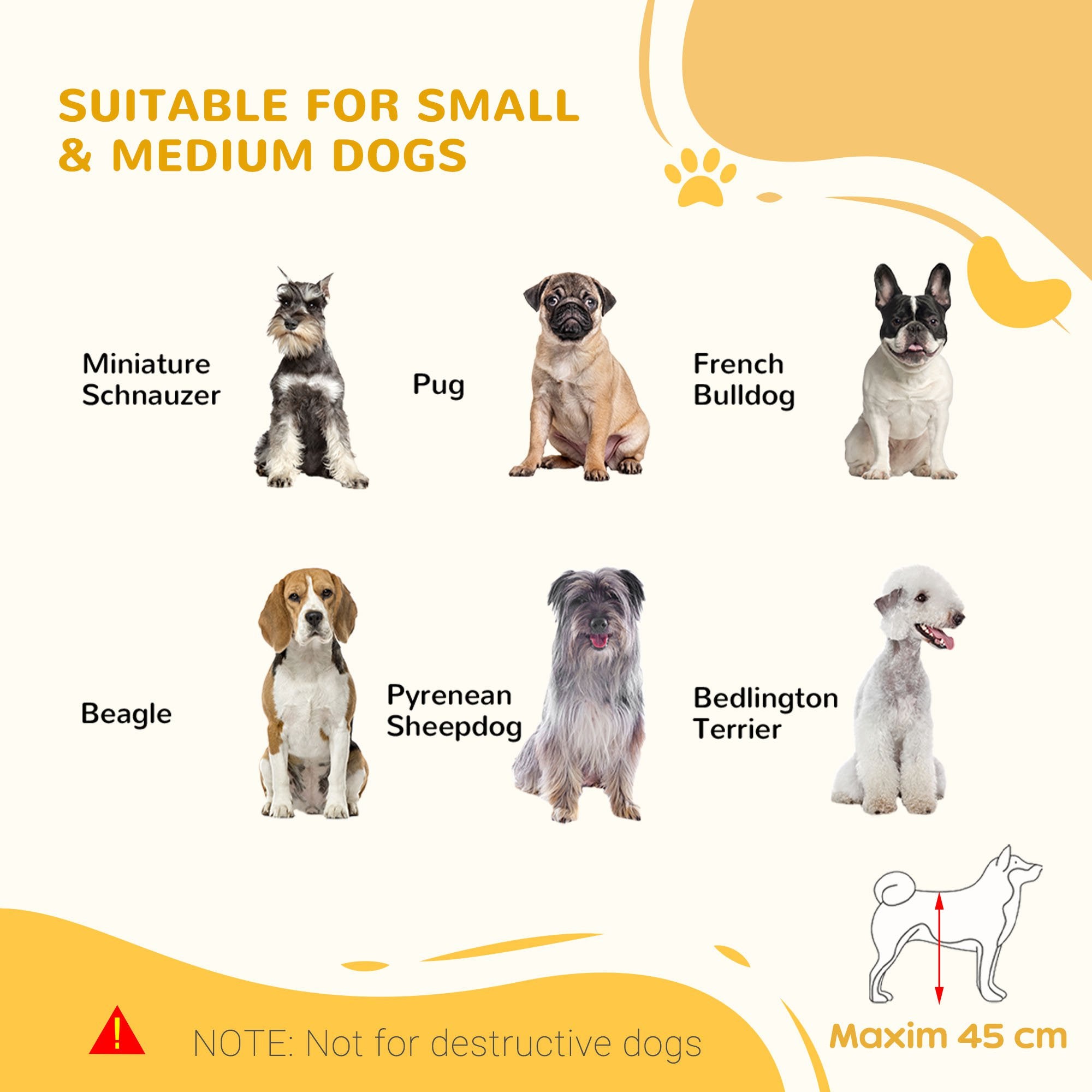 PawHut Freestanding Dog Gate, Foldable Pet Fence, Indoor Wood Barrier, Stair Gate with Support Feet, for Doorway, Hallway, Small and Medium Dogs, 69H x 104-183 cm, Natural Wood Effect - North Peak Garden Furniture