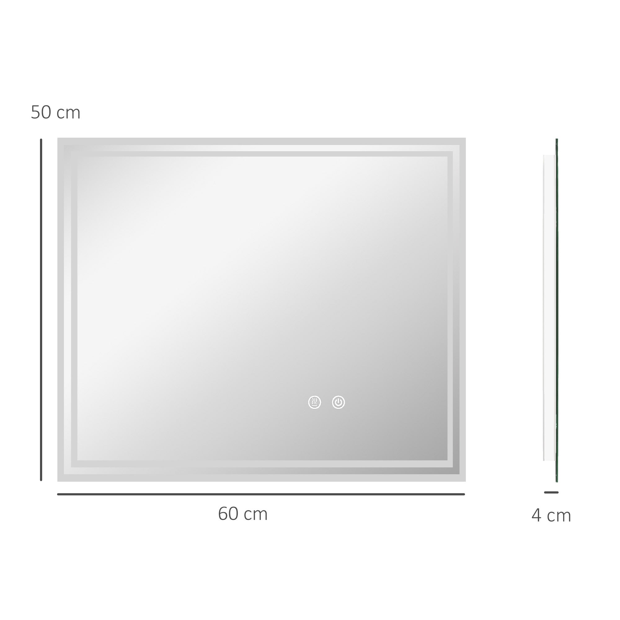 kleankin LED Bathroom Mirror with Lights, Illuminated Makeup Mirror, Vanity Mirror with 3 Colour, Smart Touch, Anti-Fog - North Peak Garden Furniture