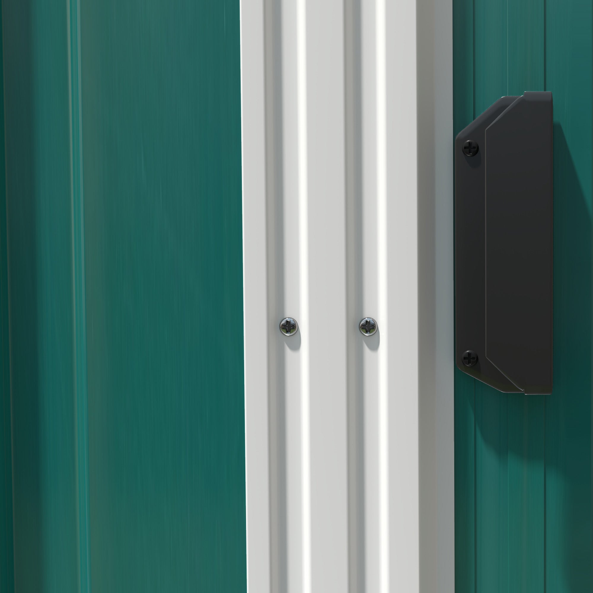 Outsunny 7 x 5ft Galvanised Metal Shed, with Sliding Door - Green - North Peak Garden Furniture