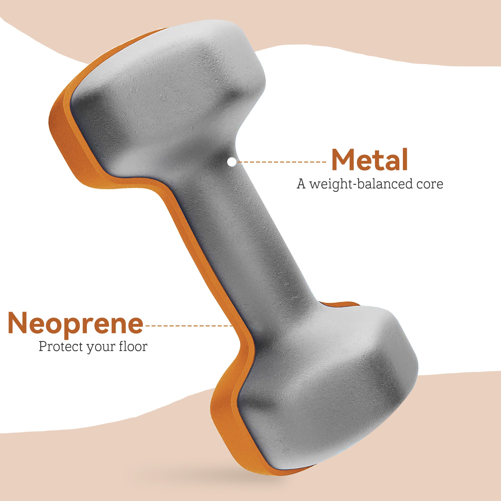SPORTNOW 2 x 1.5kg Hexagonal Dumbbells Weights Set with Non-Slip Grip for Home Gym Workout, Orange