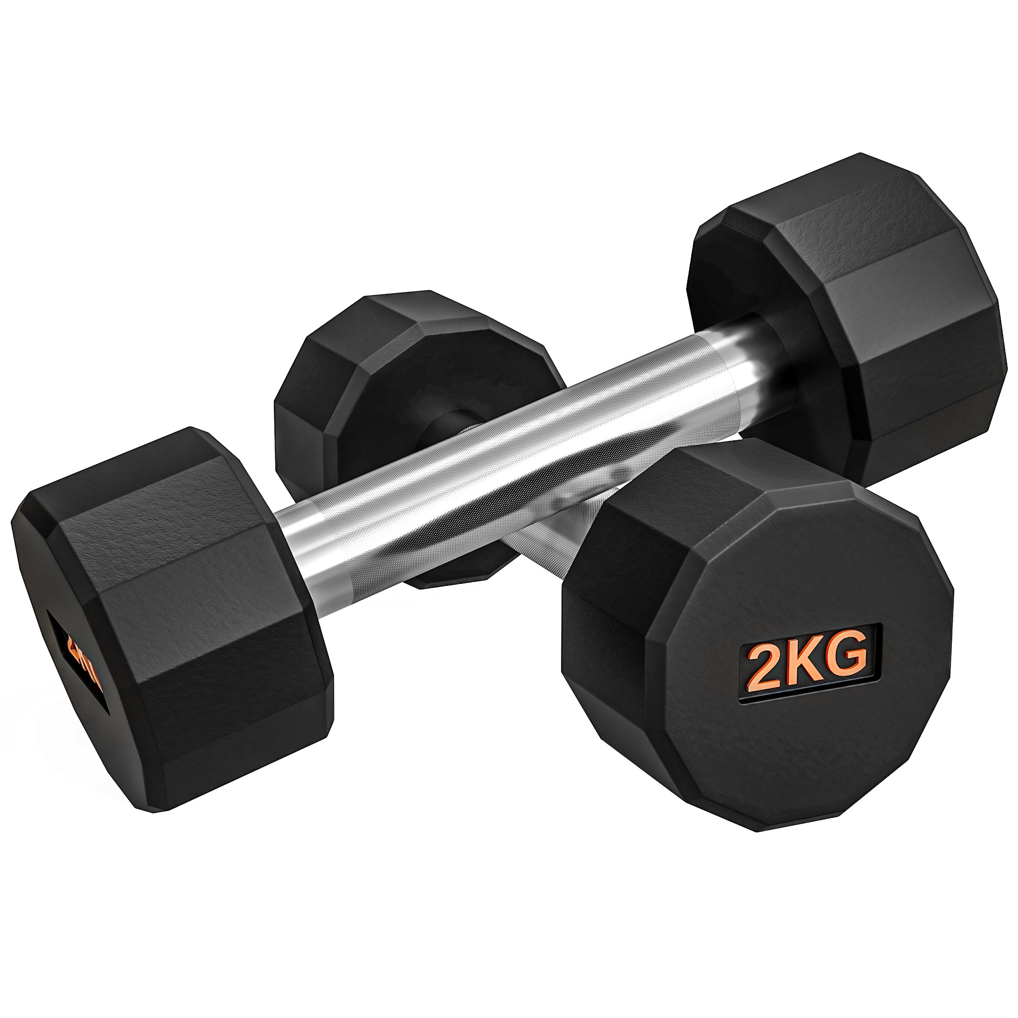 SPORTNOW 2 x 2kg Dumbbells Weights Set with 12-Sided Shape and Non-Slip Grip for Men Women Home Gym Workout - North Peak Garden Furniture