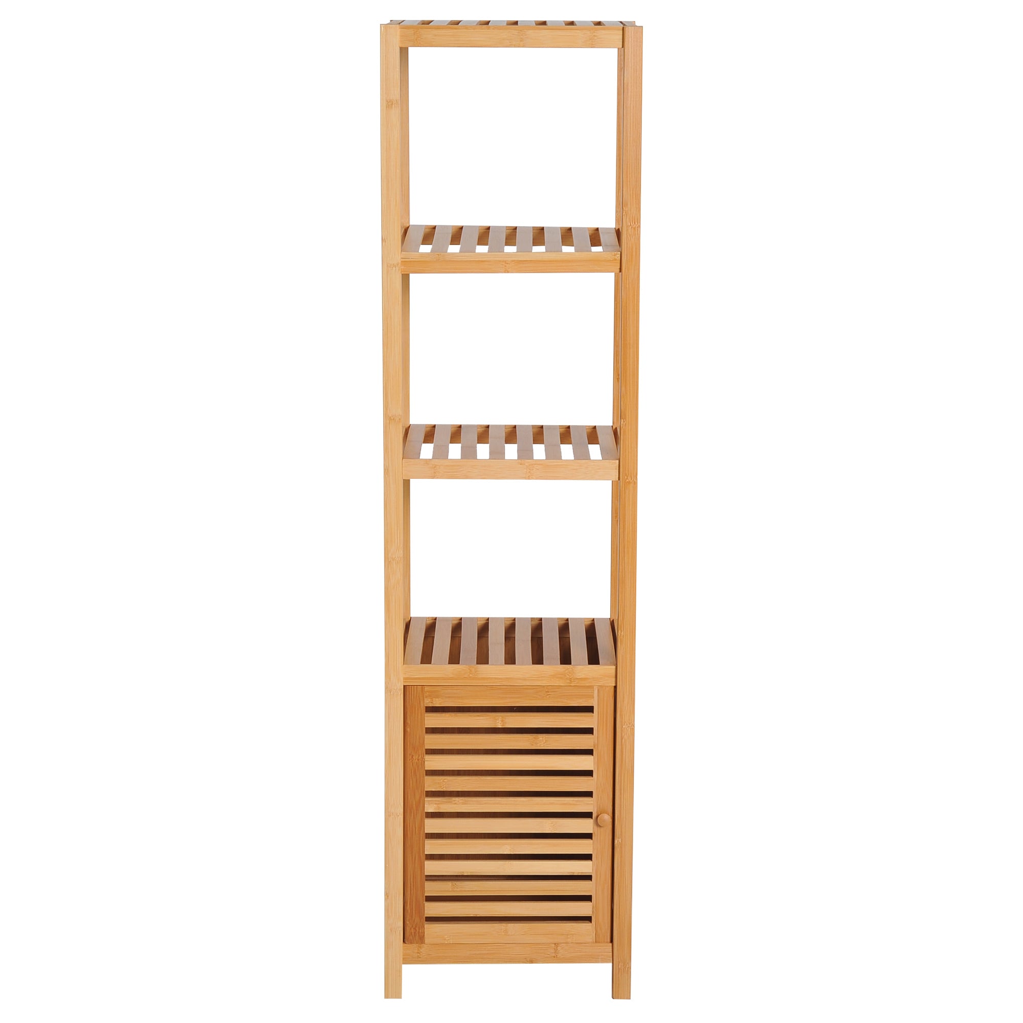 HOMCOM 140cm Tall Bathroom Cabinet, Freestanding Storage Unit w/ 3 Shelves, Utility Organiser Cupboard for Home Kitchen - North Peak Garden Furniture