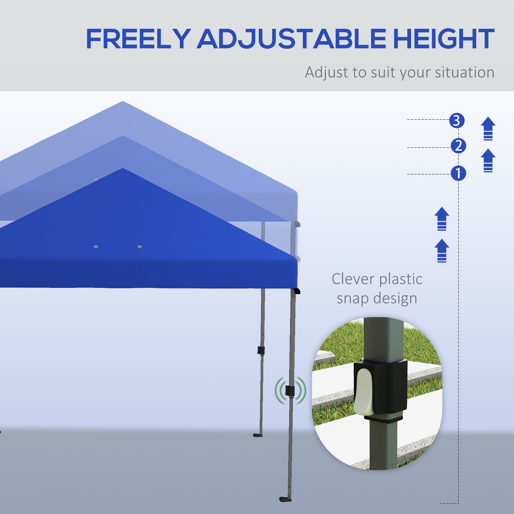 Outsunny 3 x 3m Pop-Up Gazebo, with Accessories - Blue - North Peak Garden Furniture