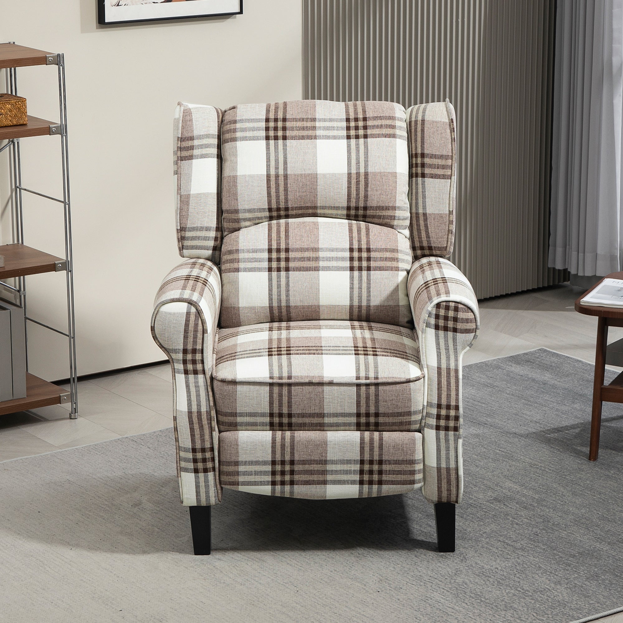 HOMCOM 160° Reclining Armchair, with Footrest - Brown - North Peak Garden Furniture