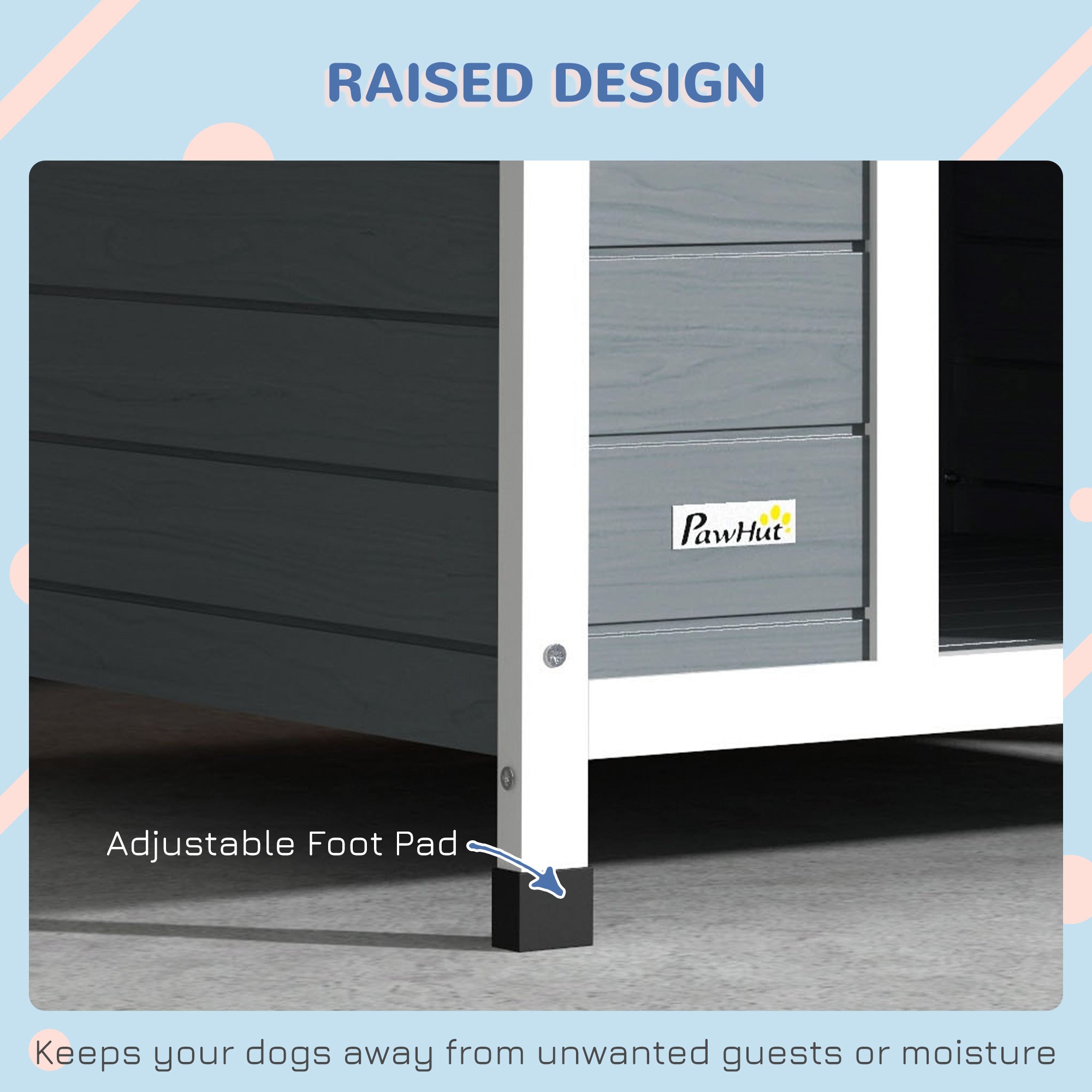 PawHut Outdoor Dog Kennel, Wooden Dog House, with Removable Floor, Anti-Corrosion Wood, for Large Dogs, 106.5H x 110W x 98Dcm - North Peak Garden Furniture