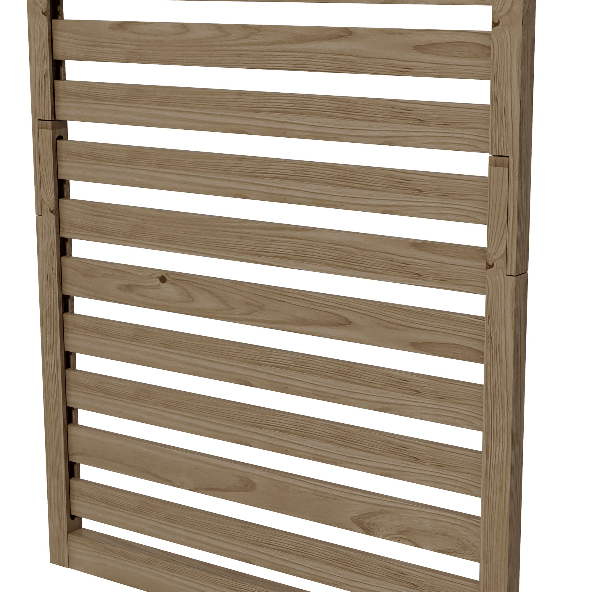 Outsunny Wall Mounted Plant Stands Set of 2, Fir Wood Flower Stand with Shelves and Slatted Trellis for Patio, Balcony, Porch - North Peak Garden Furniture