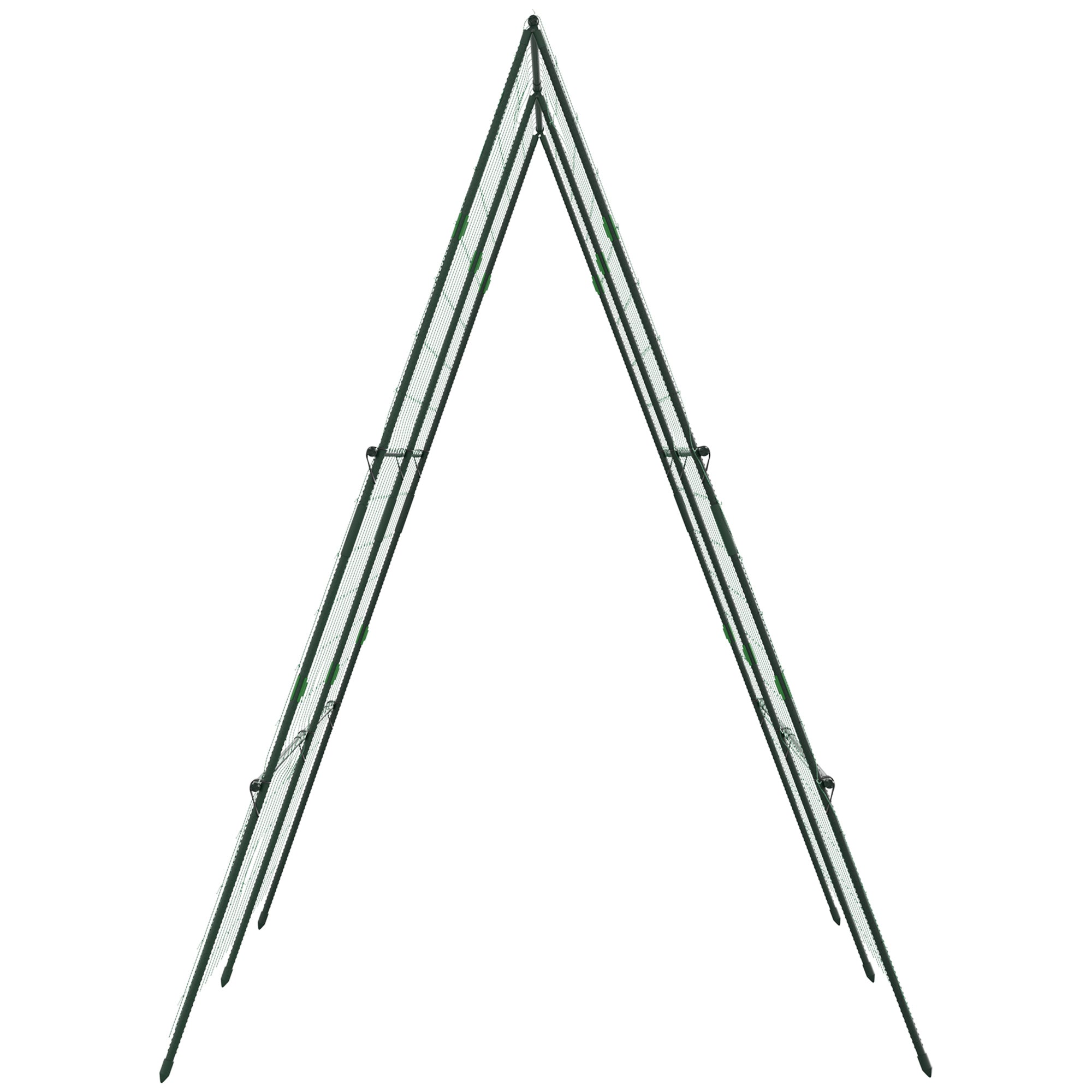 Outsunny Garden Cucumber Trellis for Climbing Plants, A-Frame Trellis Plant Support with Climbing Net, DIY Adjustable Cucumber Support Frame for Raised Bed, Vegetables, Flowers, Fruit, Green