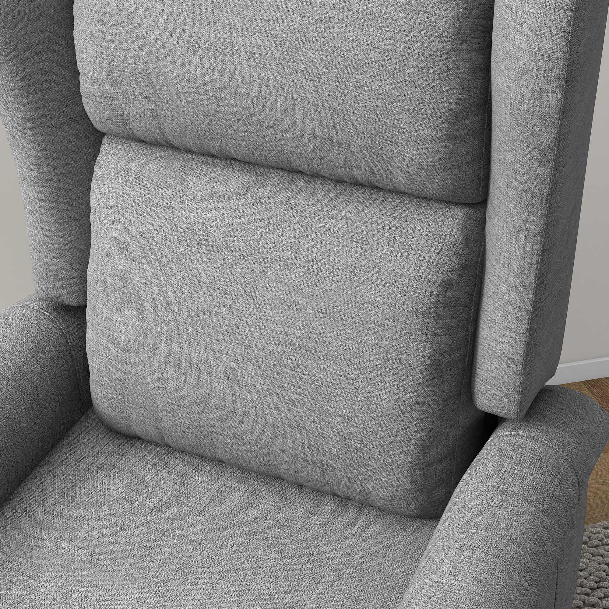 HOMCOM Power Lift Recliner Armchair, Electric Lift Chair for Elderly, Fabric Riser and Reclining Chair with Remote Control, Side Pockets, Extended Footrest, for Living Room, Grey - North Peak Garden Furniture