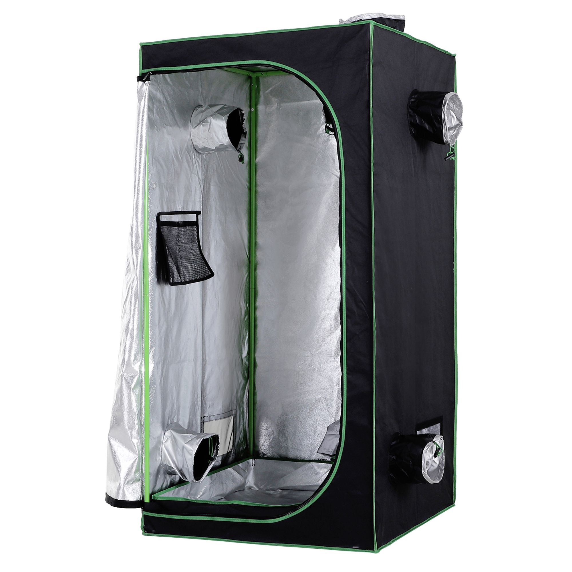 Outsunny Hydroponic Plant Grow Tent, 80L x 80W x 160Hcm-Black/Green