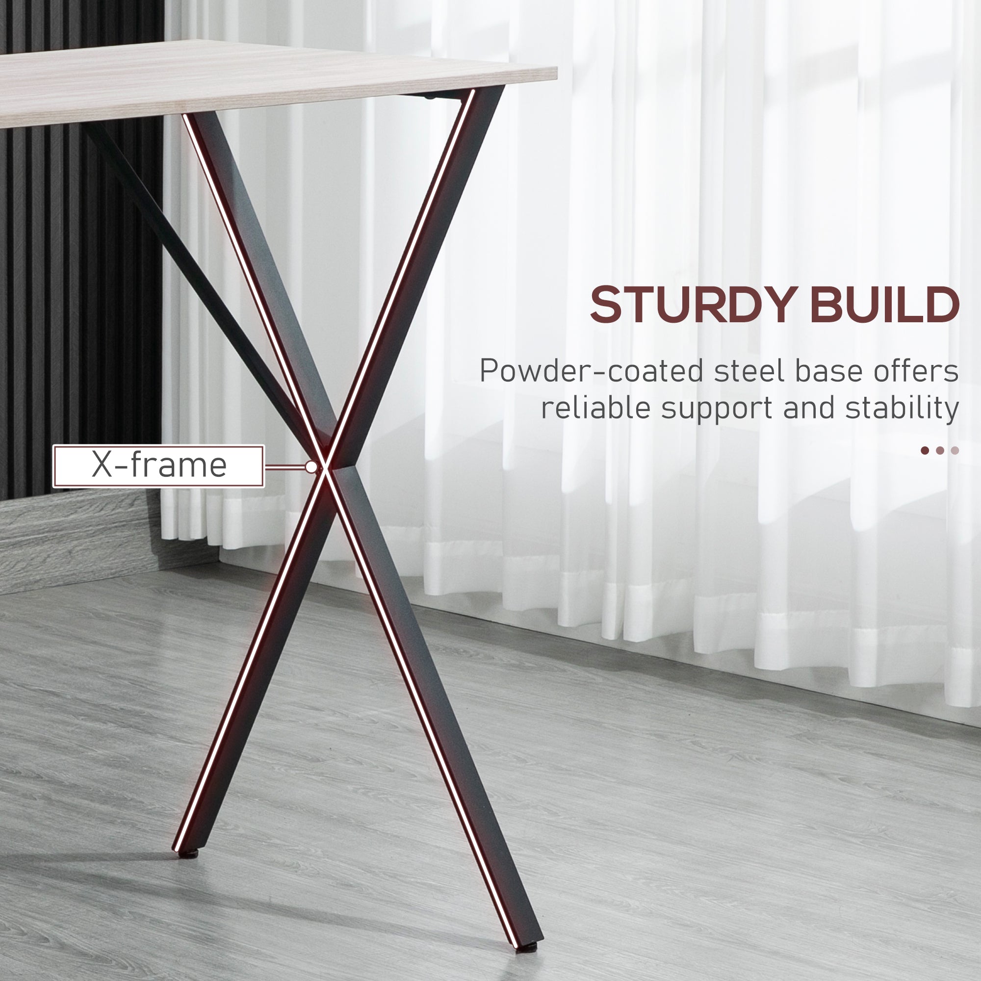HOMCOM 120 cm Rectangular Bar Table for 4 People, Modern Kitchen Table with Wood Effect Tabletop, Steel Legs, for Living Room, Home Bar, White - North Peak Garden Furniture