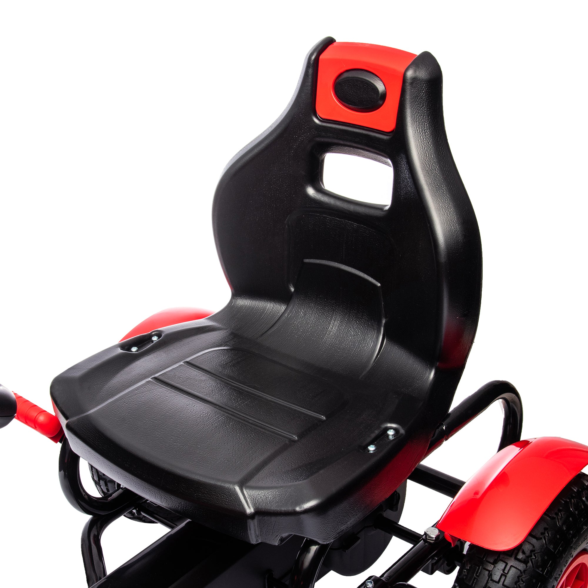 HOMCOM Children Pedal Go Kart, Kids Ride On Racer with Adjustable Seat, Inflatable Rubber Tyres, Handbrake, for Ages 5-12 Years - Red - North Peak Garden Furniture