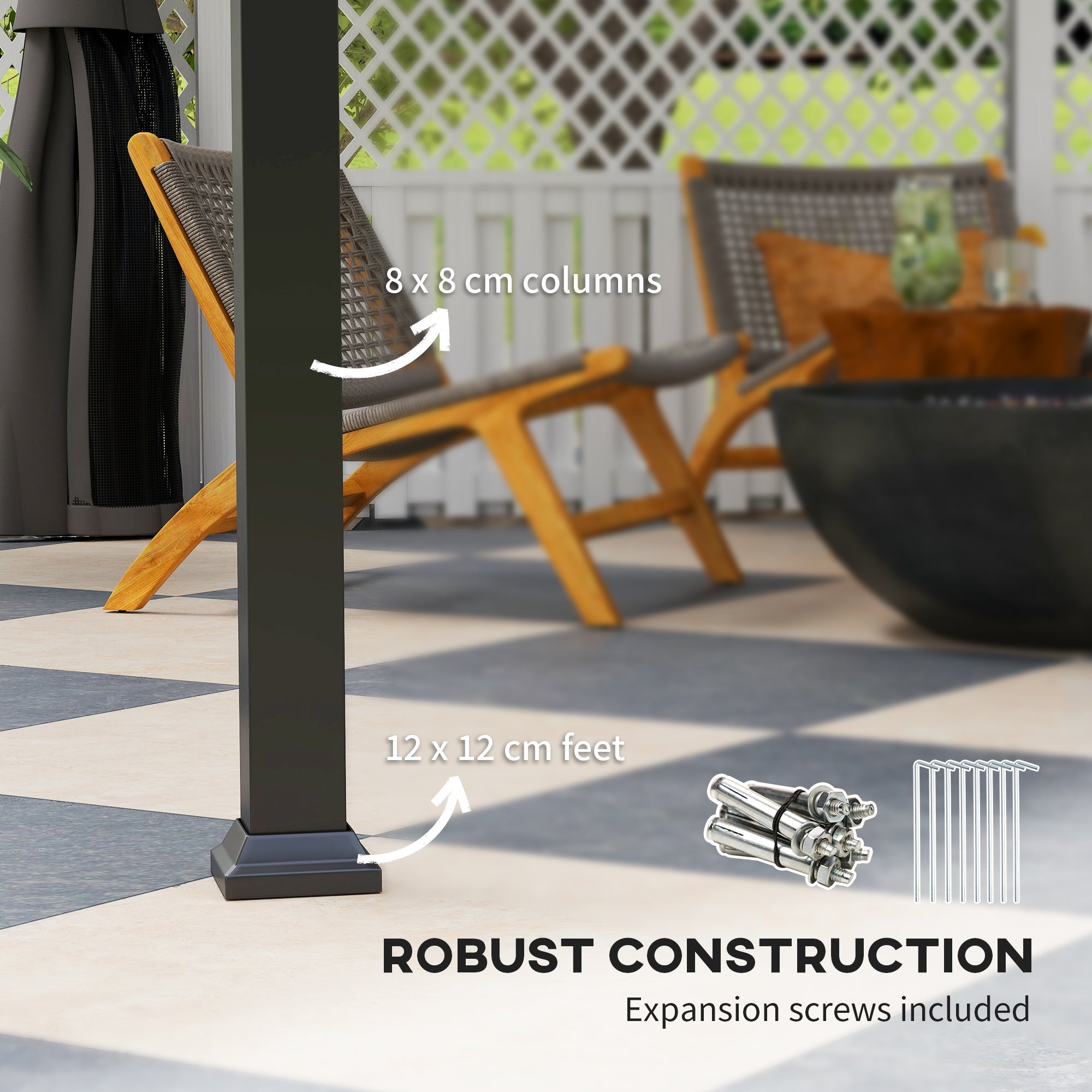 Outsunny 3 x 3(m) Hardtop Gazebo with Galvanised Steel Roof, Waterproof Permanent Pavilion Garden Gazebo with Netting and Curtains for Patio, Deck