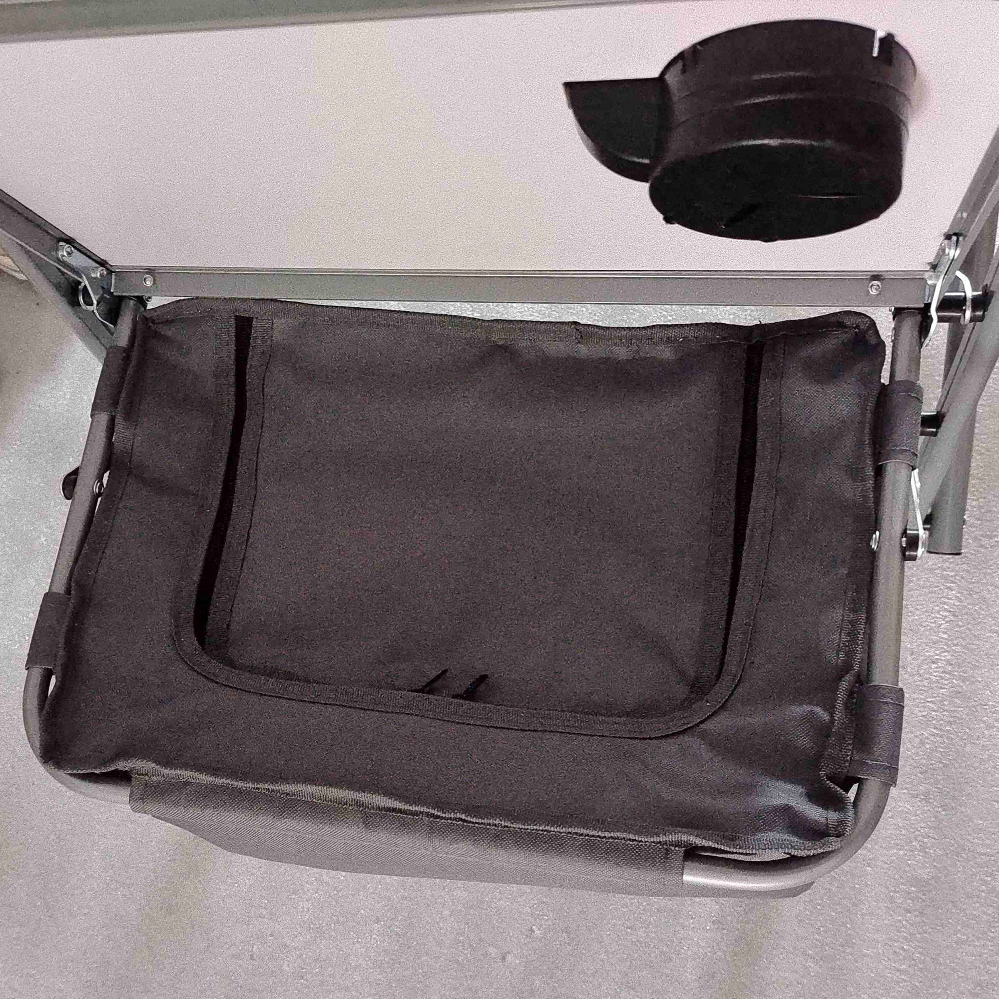 Outsunny Folding Aluminium Camping Chair, with Cooler Bag Table - Grey - North Peak Garden Furniture