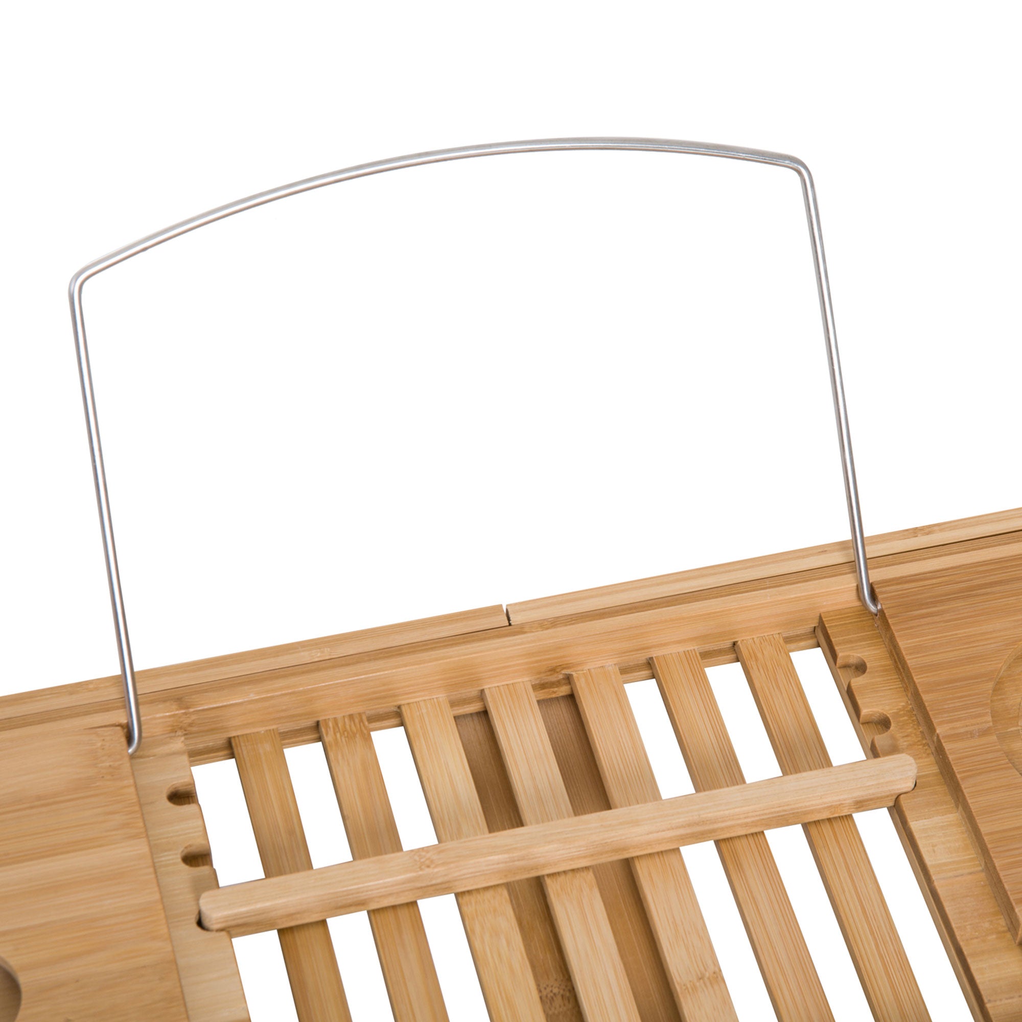 HOMCOM Extendable Bamboo Bathtub Shelf Rack Bath Caddy Tray Bathroom Storage - North Peak Garden Furniture