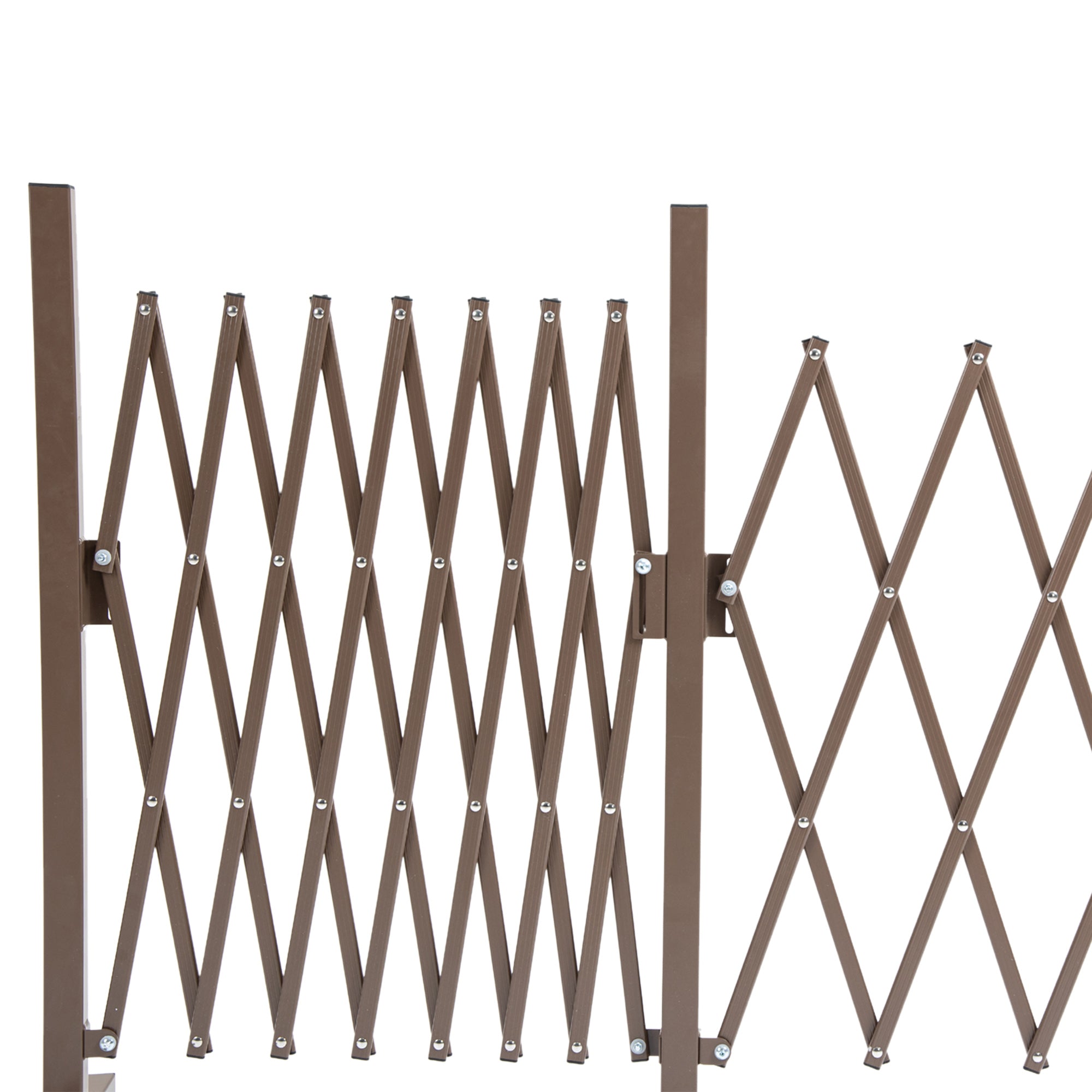 Outsunny Expanding Trellis Fence Freestanding Movable Fence Foldable Garden Screen Panel Aluminium, 405cm x 103.5cm, Dark Brown - North Peak Garden Furniture