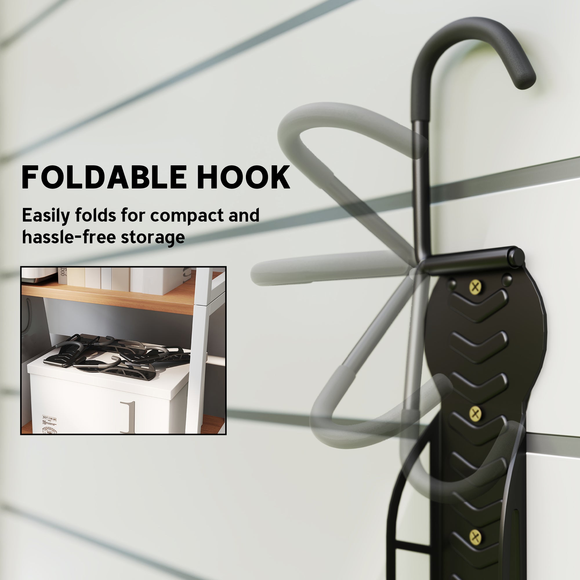 SPORTNOW 4 Pack Bike Rack, Wall Mounted Bicycle Hanger Hook, Foldable Garage Bike Wall Rack, Bicycle Storage Holder for Indoor Outdoor Use - North Peak Garden Furniture