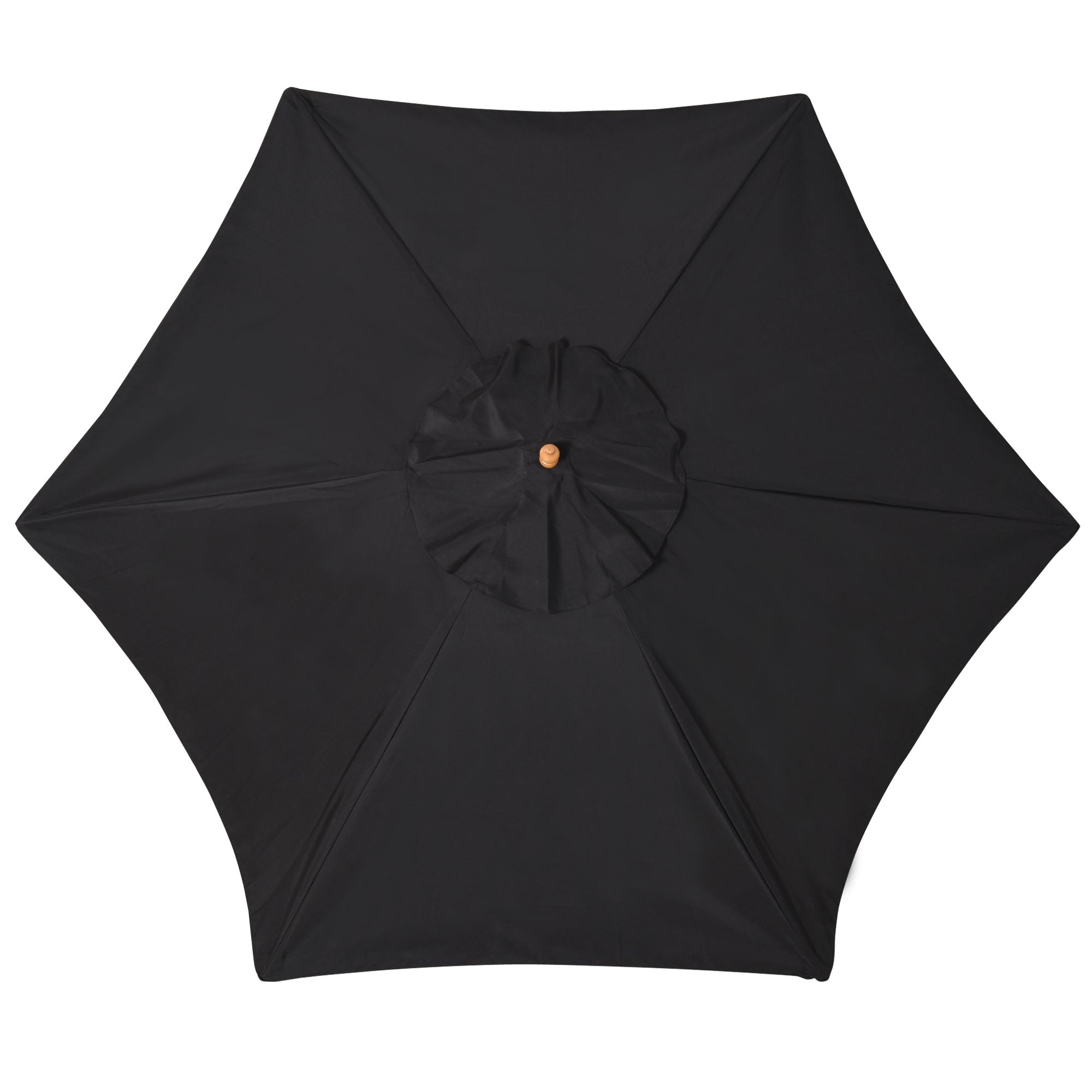 Outsunny 2.5m Wood Garden Parasol Sun Shade Patio Outdoor Wooden Umbrella Canopy Black - North Peak Garden Furniture