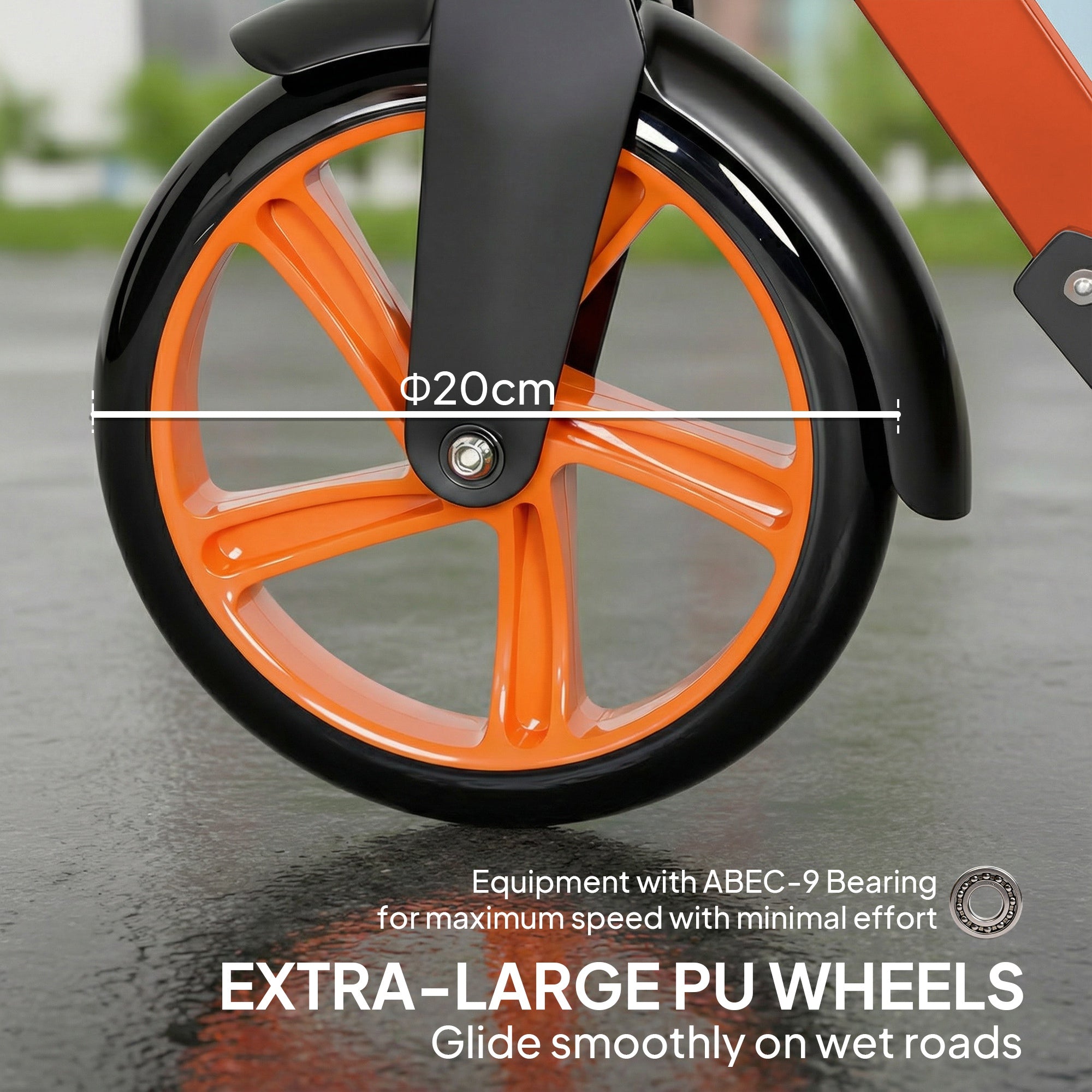 HOMCOM One-click Folding Kick Scooter for 14+ w/ Adjustable Handlebar, Push Scooter with Kickstand, Dual Brake System, Red